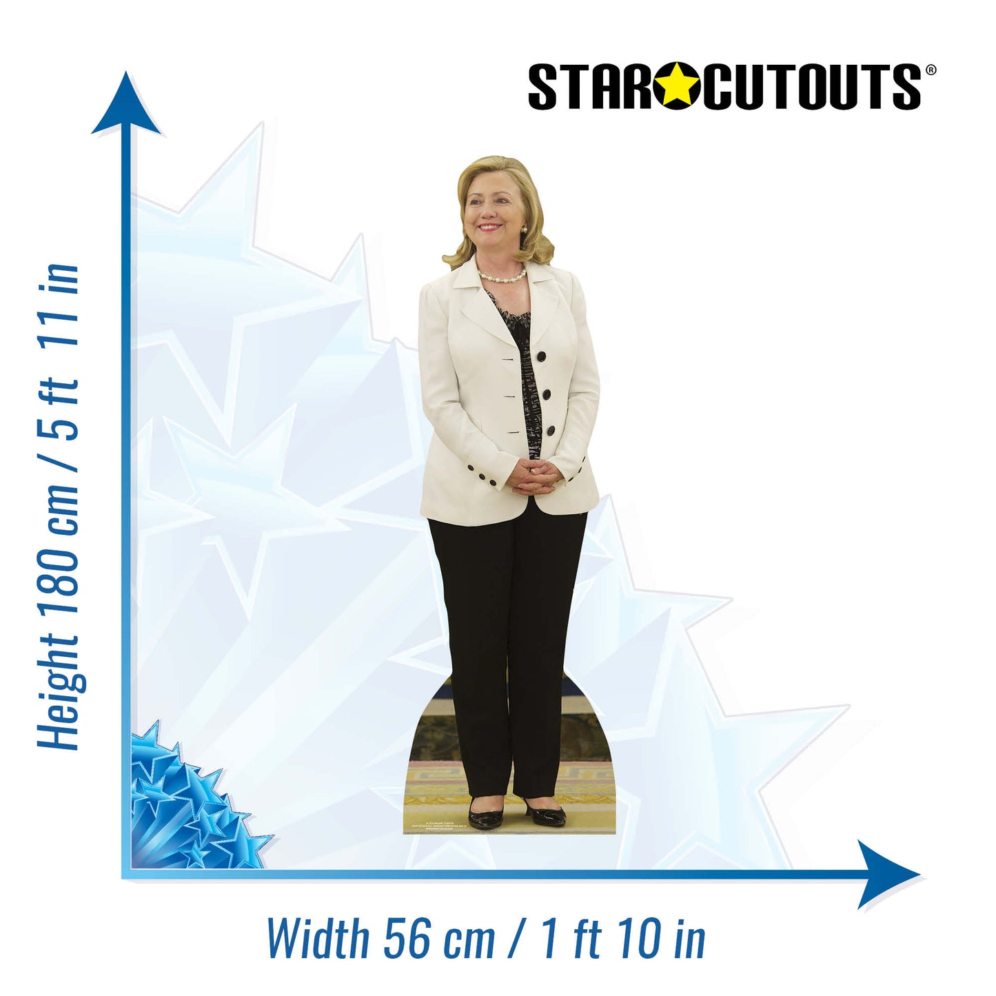 SC2016 Hillary Clinton - White Jacket Cardboard Cut Out Height 180cm