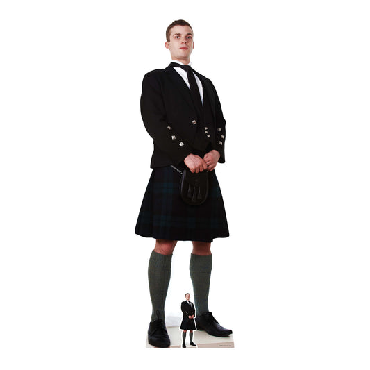 SC2030 Scottish Man in Kilt Cardboard Cut Out Height 183cm