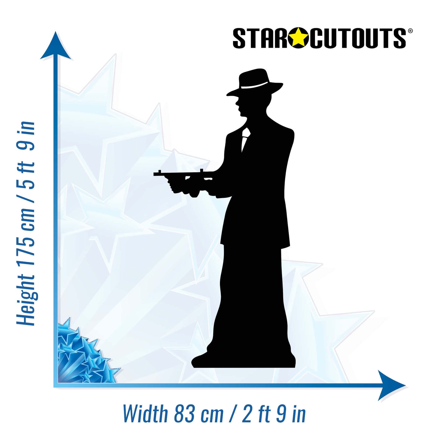 SC205 Gangster silhouette (single) Cardboard Cut Out Height 175cm