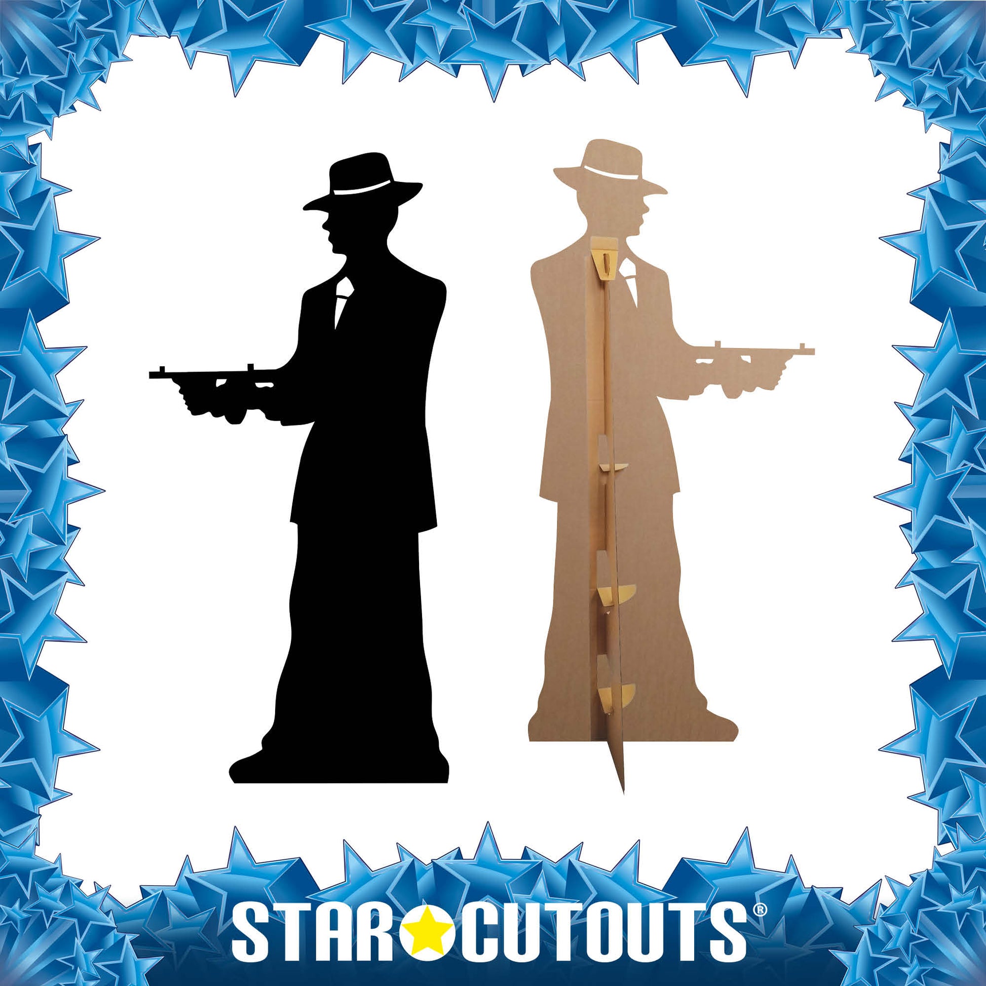 SC206 Gangster silhouette (double pack) Cardboard Cut Out Height