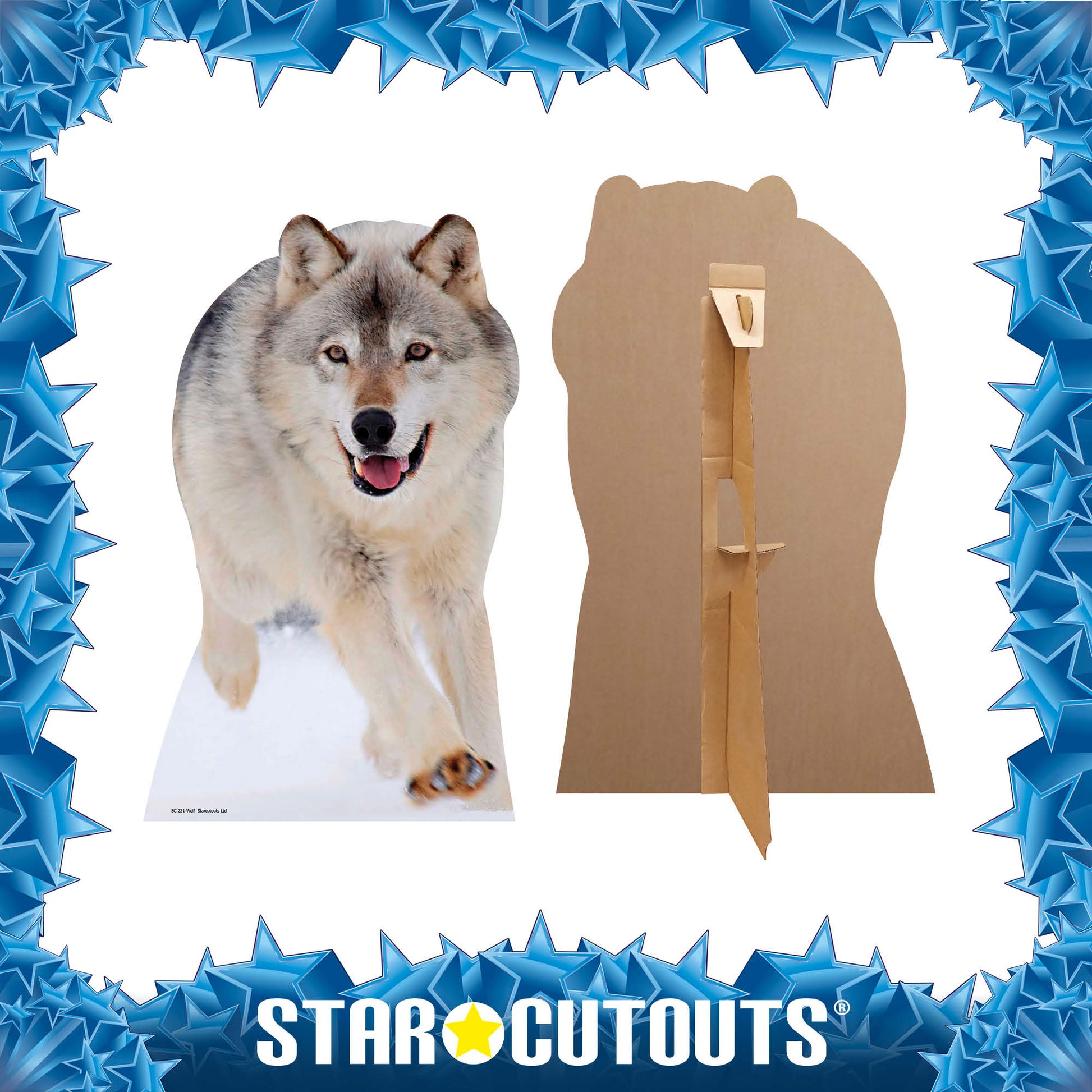 SC221 Wolf Cardboard Cut Out Height 89cm - Star Cutouts