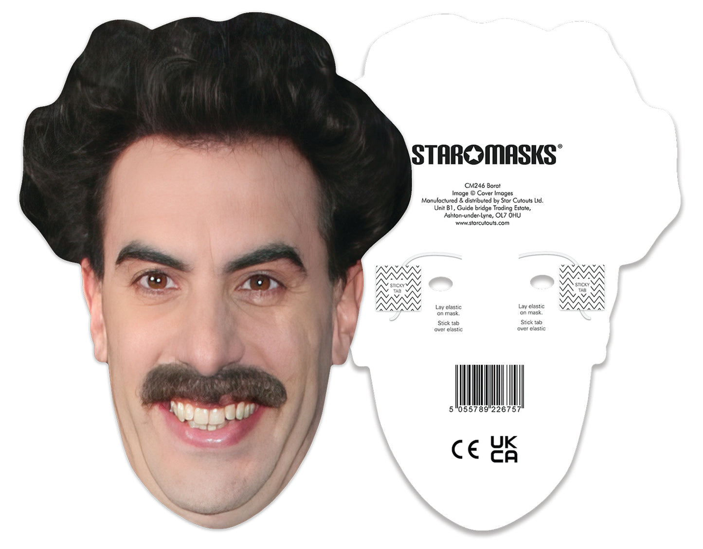 CM246 Sacha Baron Cohen Mask CELEBRITY MASKS Single Face Mask