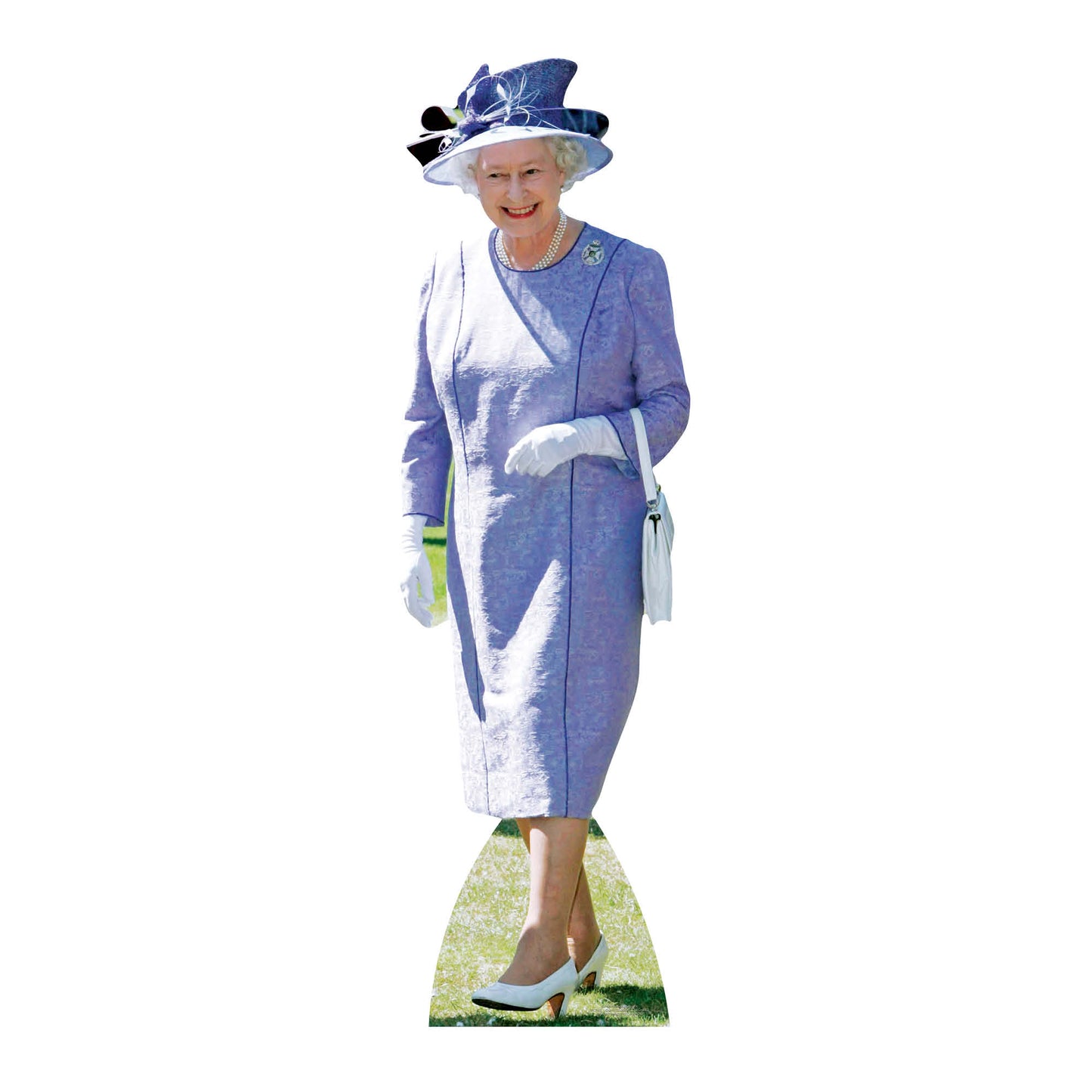 SC349 Queen Elizabeth II- Lilac Dress Cardboard Cut Out Height 172cm