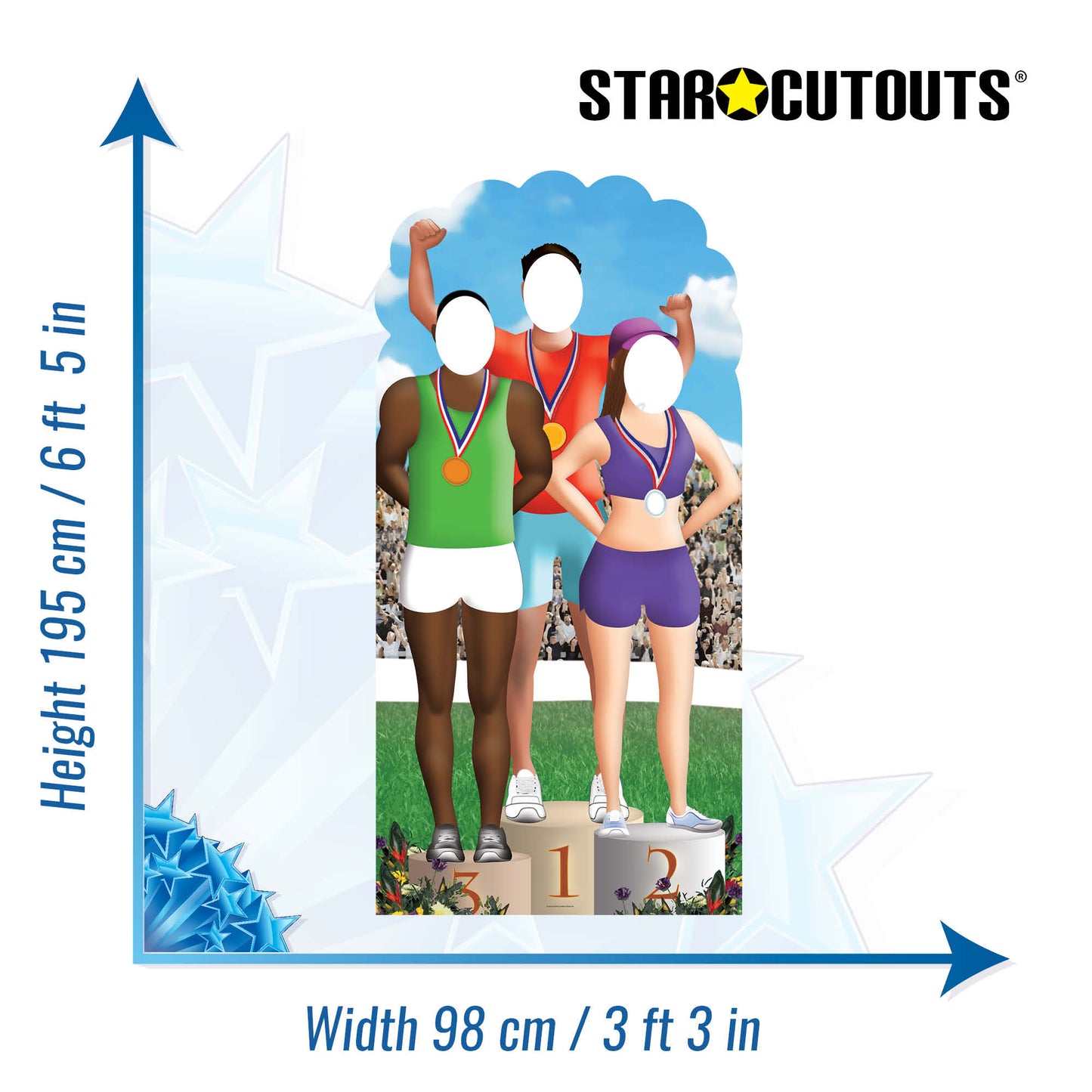 SC362 Track & Field Games Stand-In Cardboard Cut Out Height 195cm