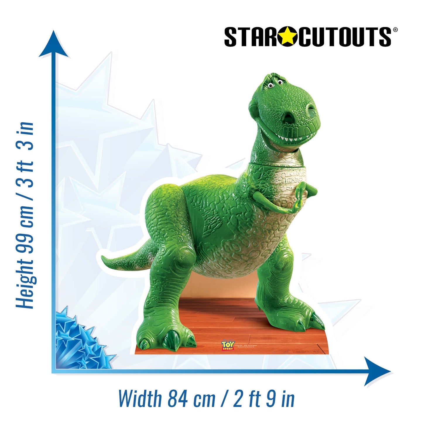 SC394 Rex the Dinosaur Cardboard Cut Out Height 99cm