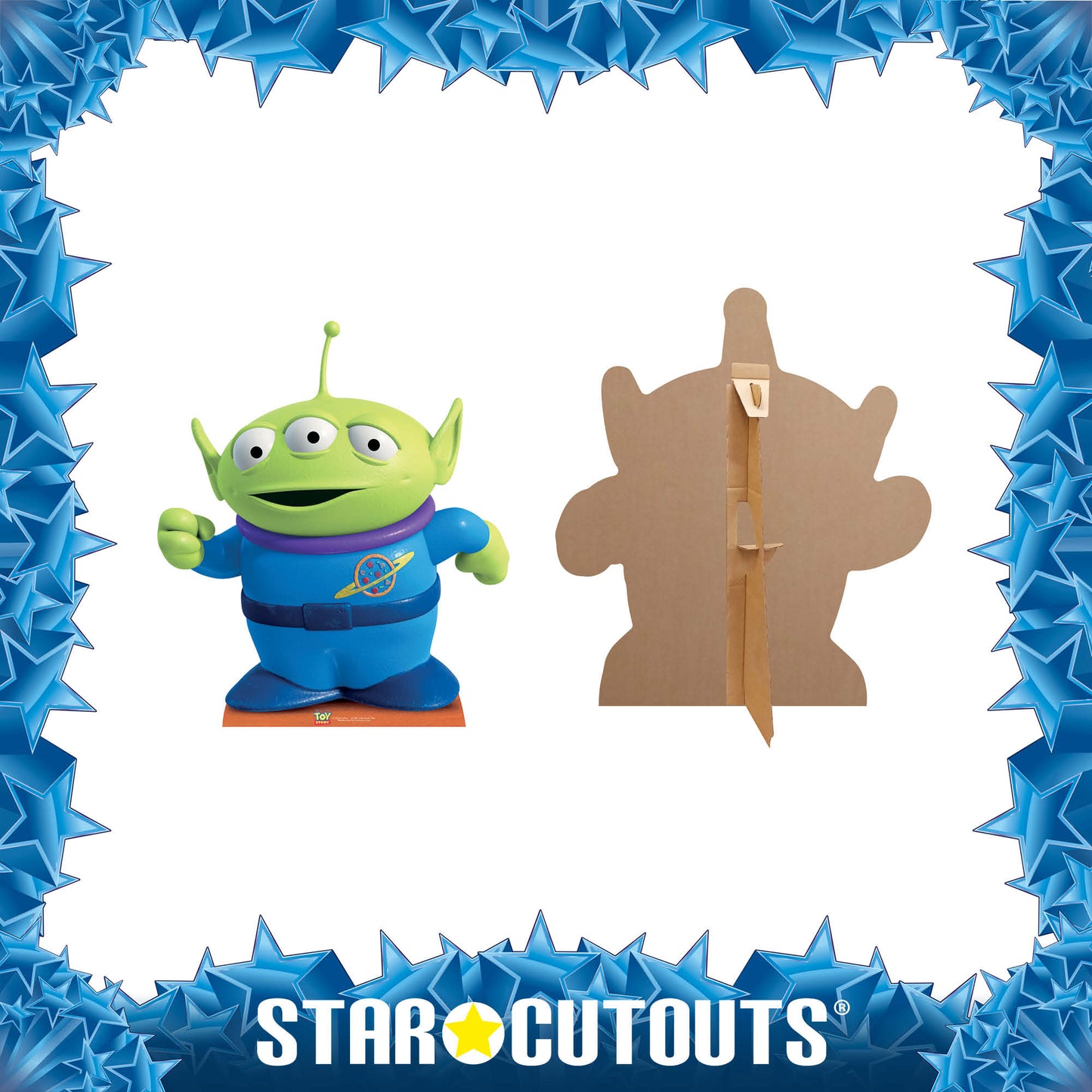 SC396 Little Green Man (Star Mini Cut-out) Cardboard Cut Out Height 65cm