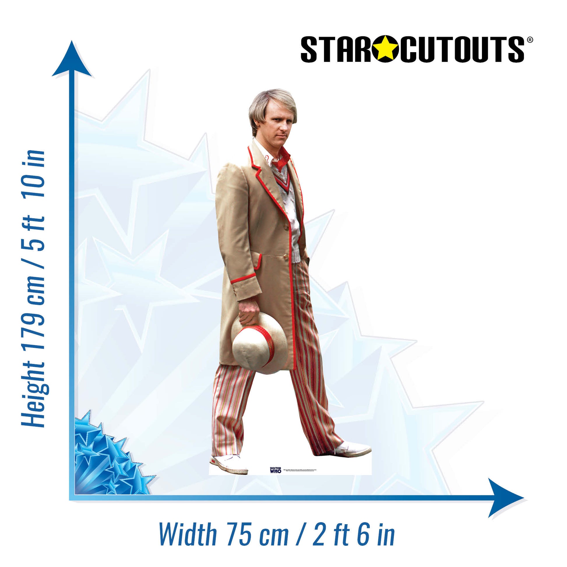 Peter Davison - Fifth Doctor Cardboard Cut Out Height 179cm - Star Cutouts