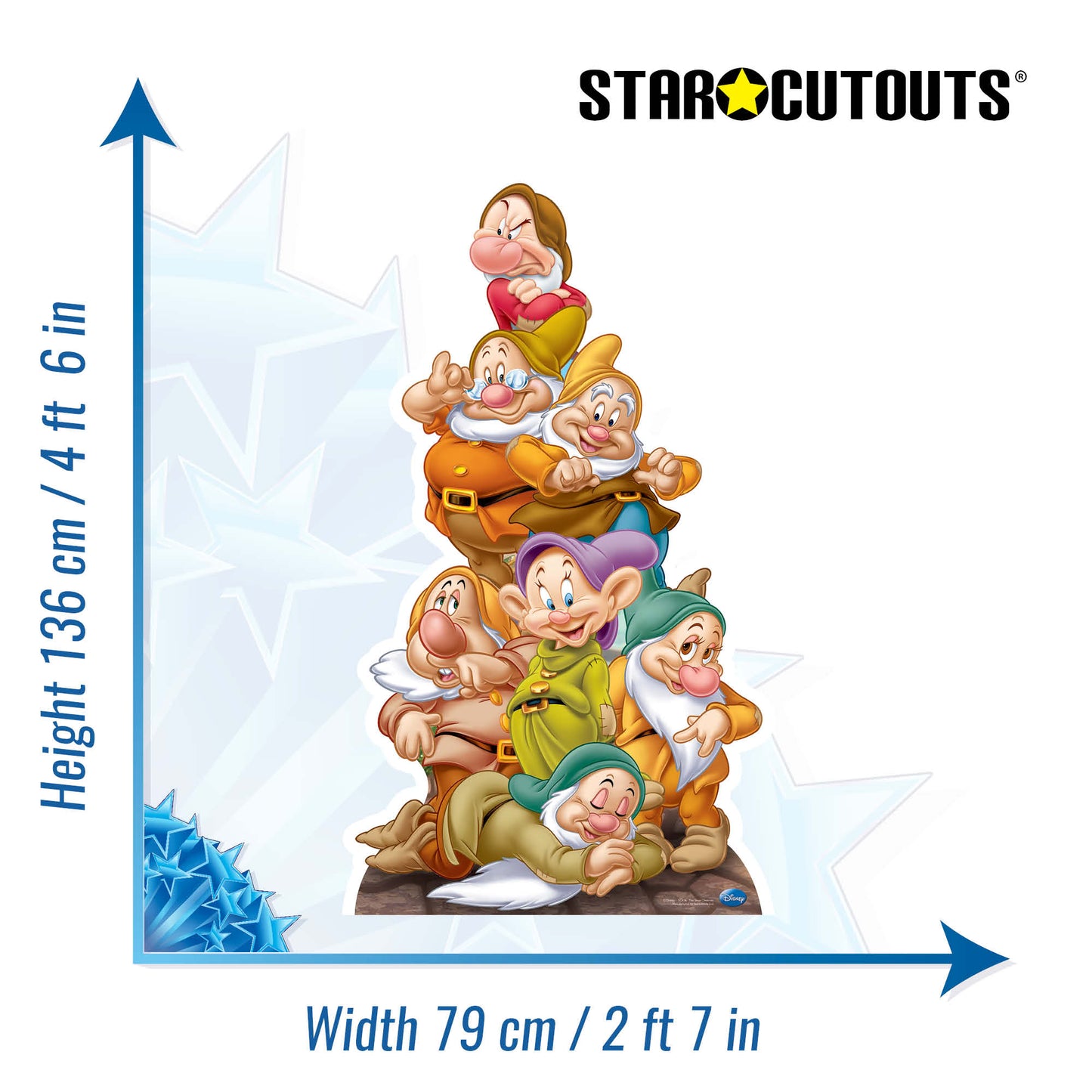 SC416 Seven Dwarves Cardboard Cut Out Height 135cm