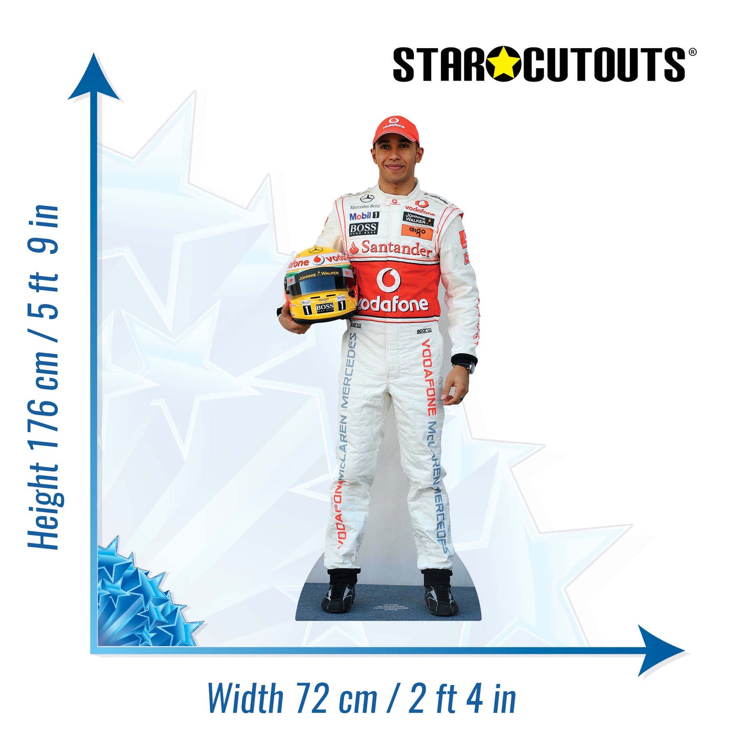 CS431 Lewis Hamilton Height 176cm Lifesize Cardboard Cutout