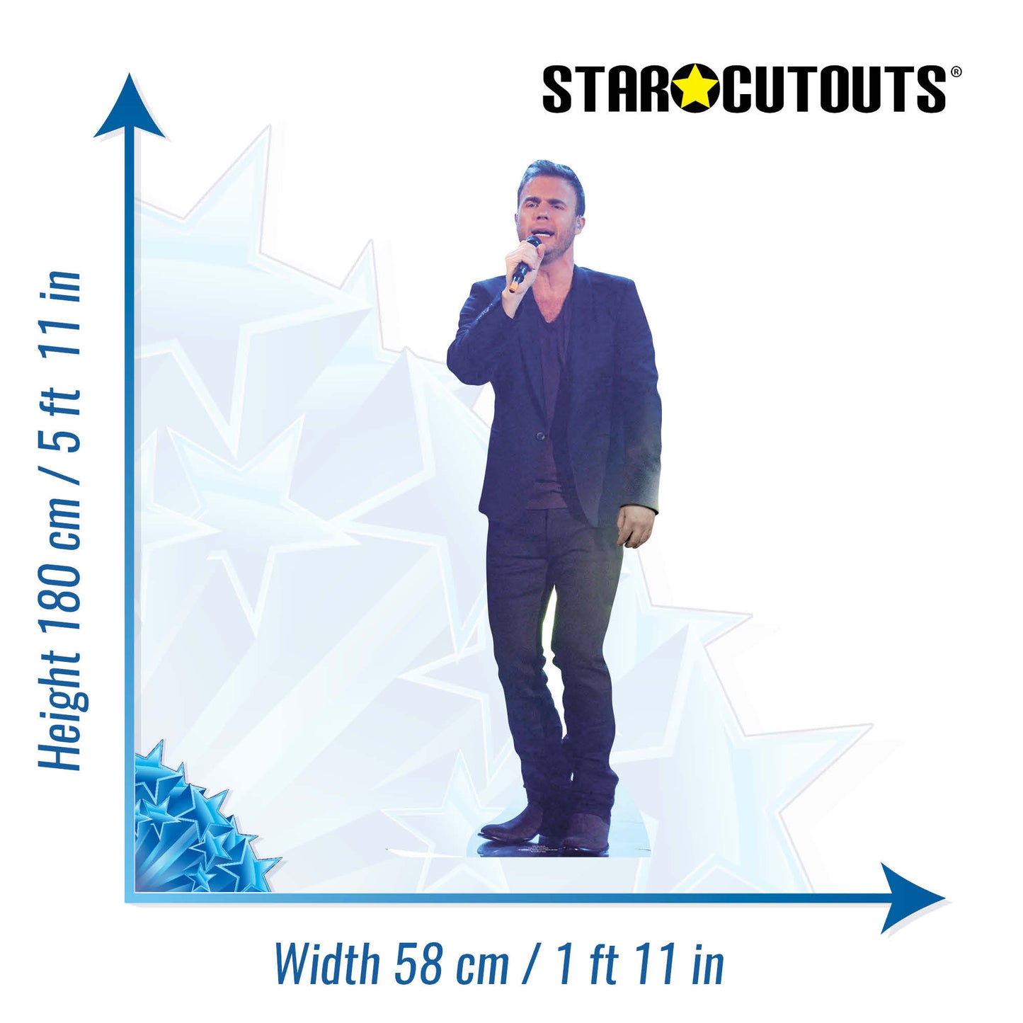 CS434 Gary Barlow Height 180cm Lifesize Cardboard Cutout