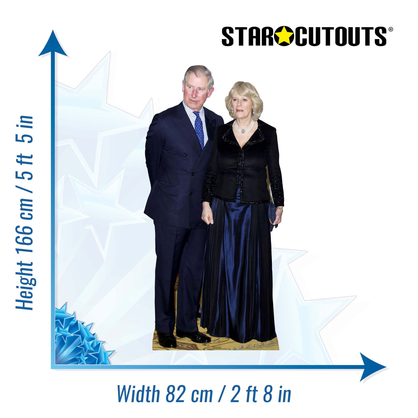 SC448 King Charles and Queen Camilla Cardboard Cut Out Height 166cm