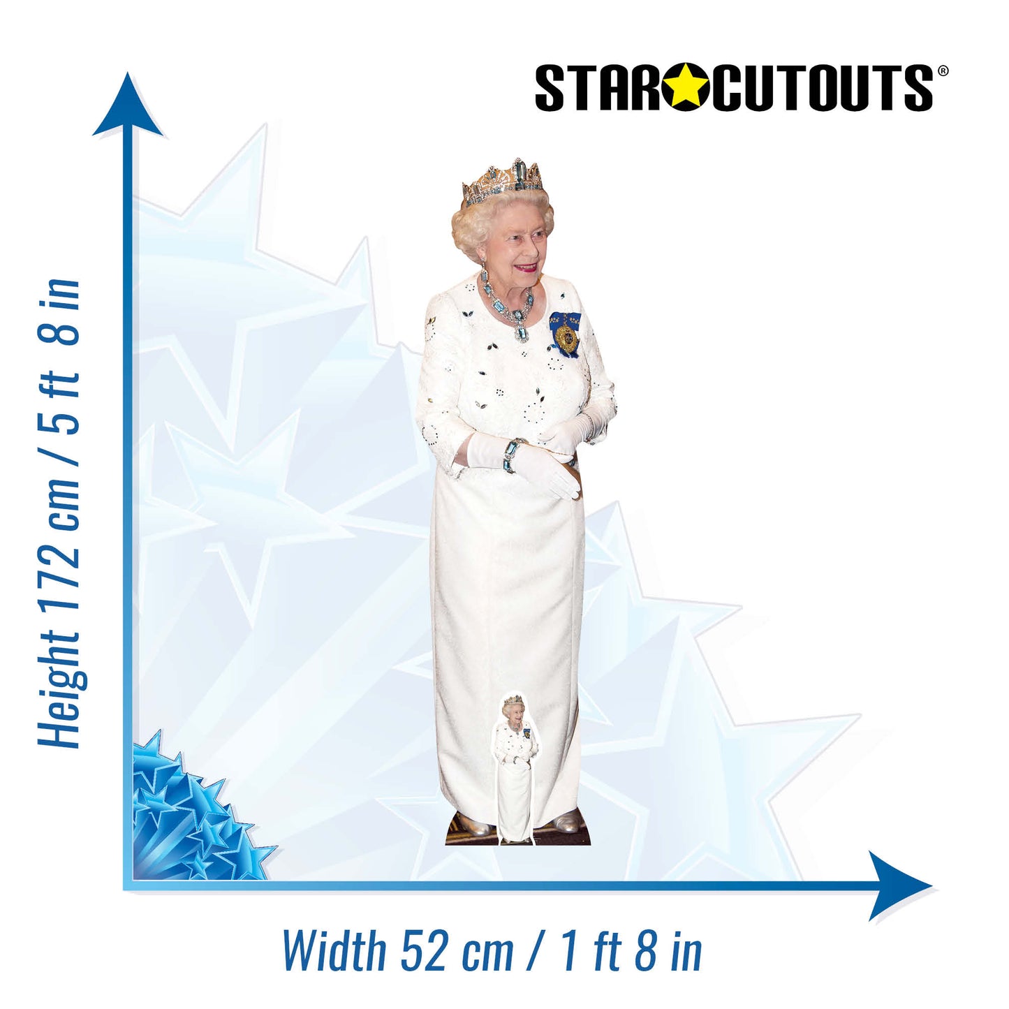 SC504 Queen wearing Crown Cardboard Cut Out Height 172cm