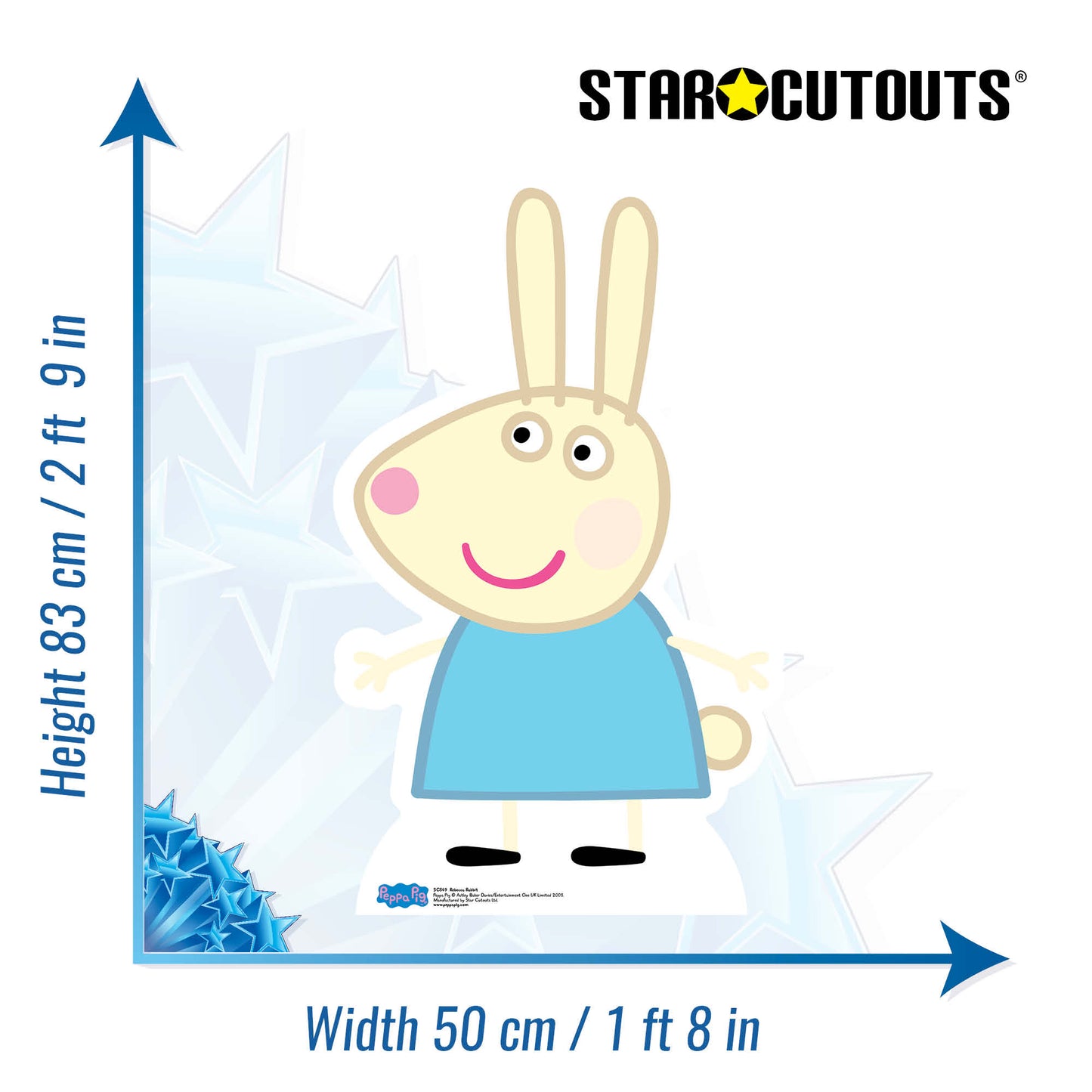 SC549 Rebecca Rabbit (Star Mini Cut-out) Cardboard Cut Out Height 83cm