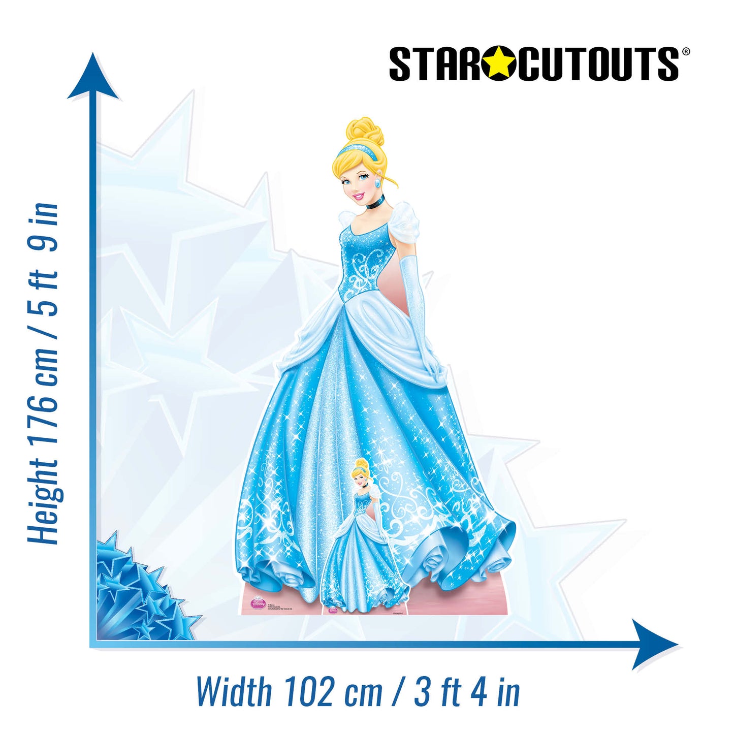 SC554 Cinderella Cardboard Cut Out Height 176cm