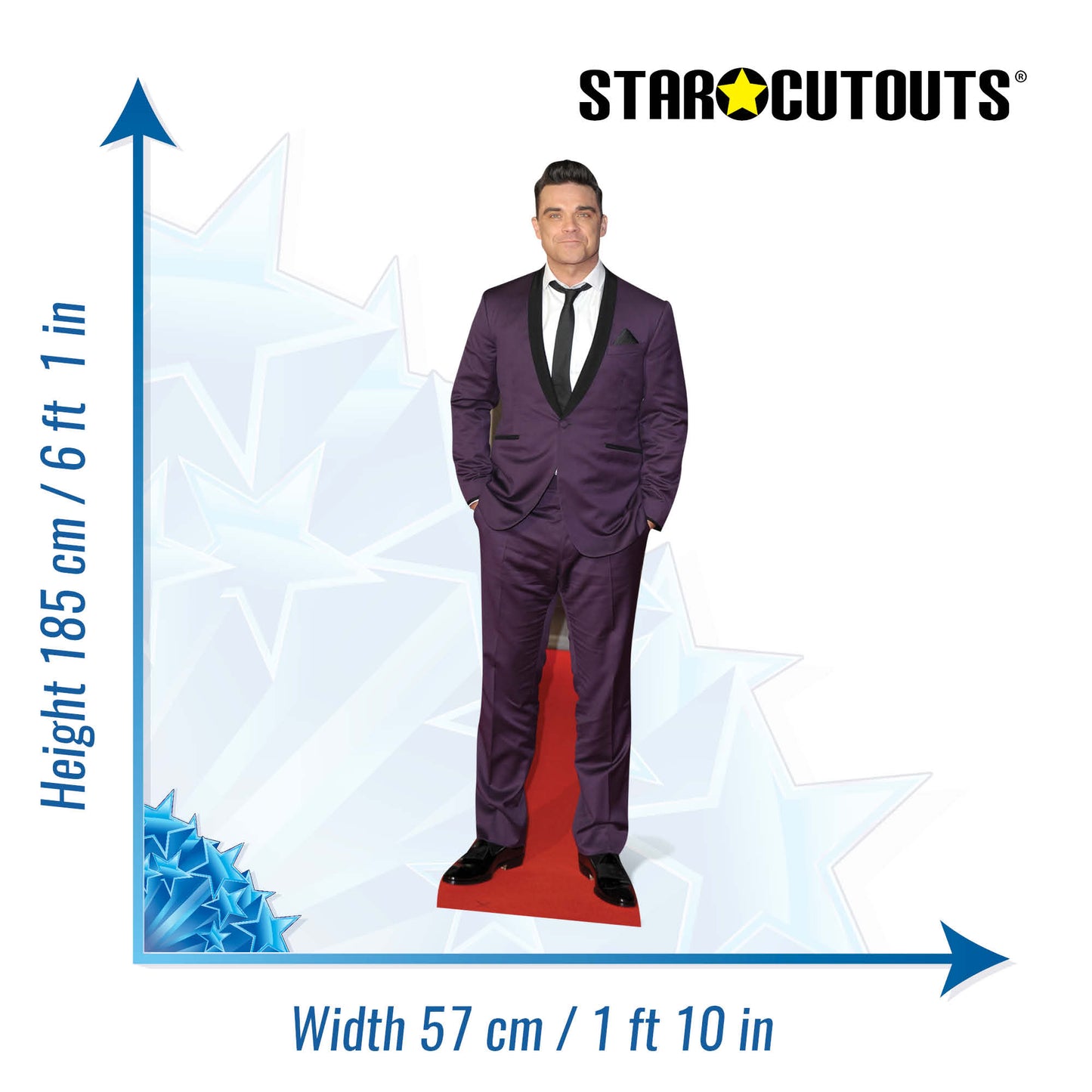 CS589 Robbie Williams - Purple Suit NEW 2013 Height 185cm Lifesize Cardboard Cutout