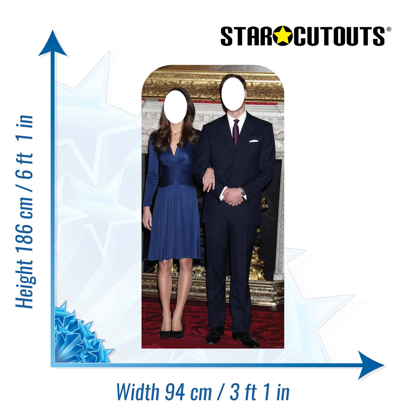 SC596 Will and Kate Stand-In Cardboard Cut Out Height 186cm