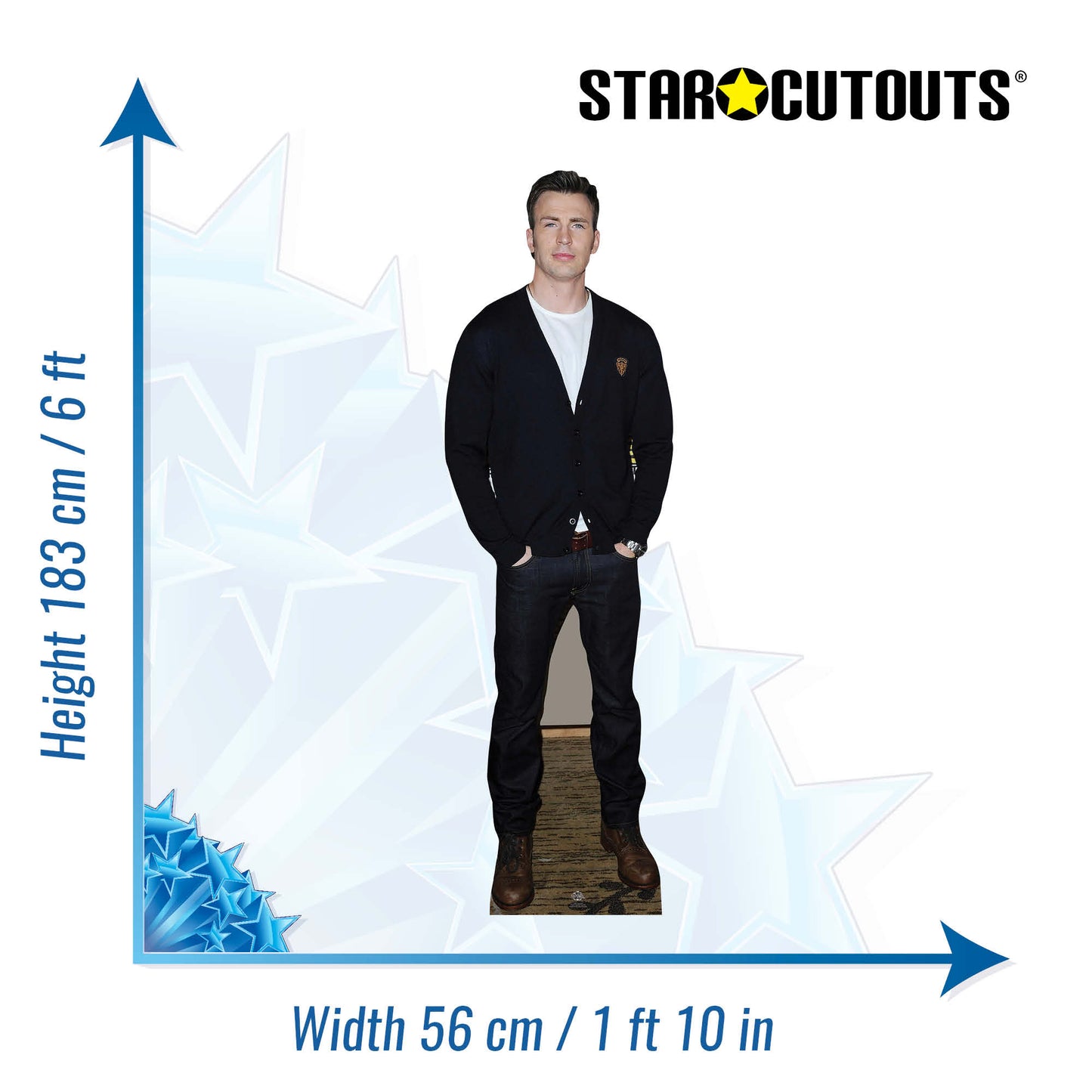 CS627 Chris Evans Height 183cm Lifesize Cardboard Cutout