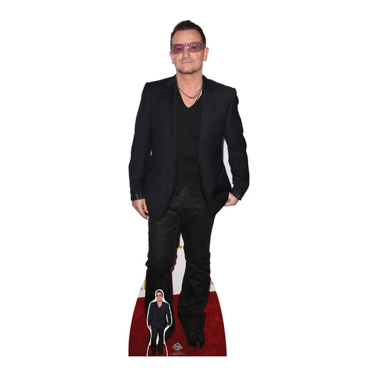 CS647 Bono Height 167cm Lifesize Cardboard Cut Out With Mini