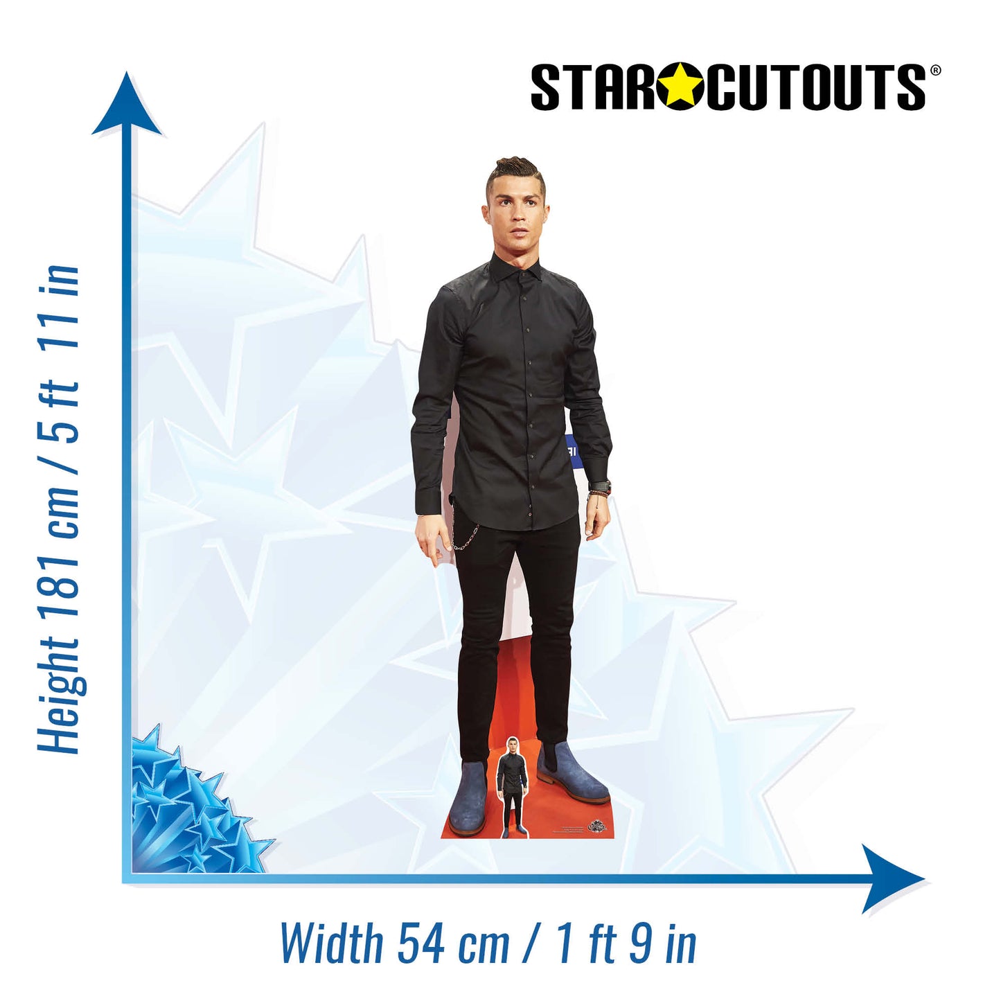 CS649 Christiano Ronaldo Height 181cm Lifesize Cardboard Cut Out With Mini