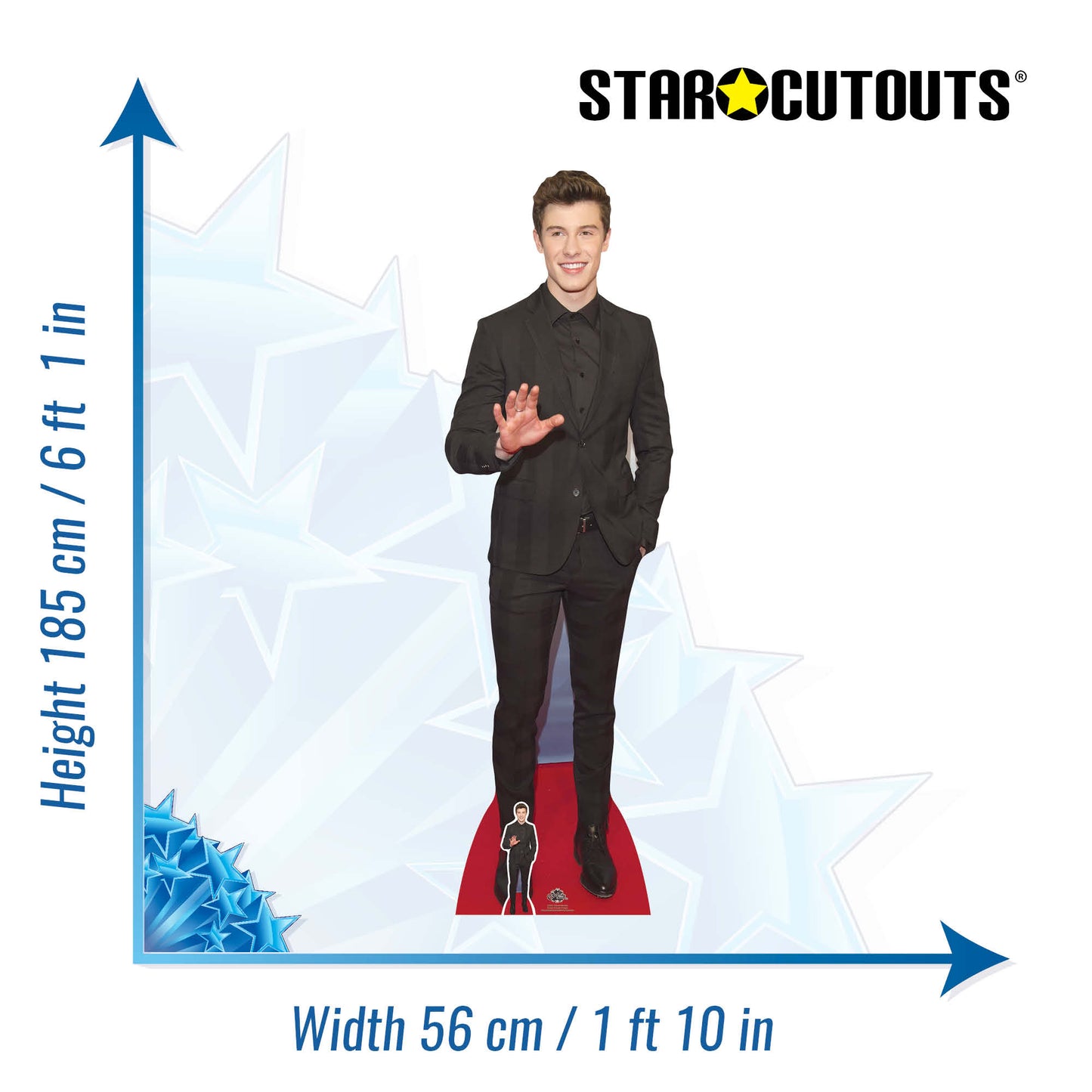 CS657 Shawn Mendes Height 185cm Lifesize Cardboard Cut Out With Mini