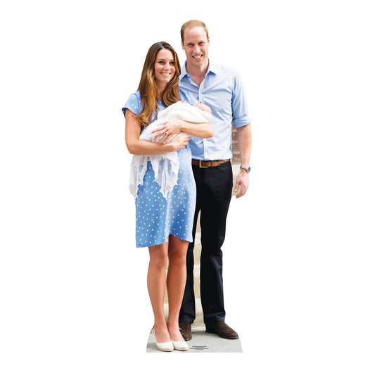 SC659 Prince William,Kate and Baby Cambridge Cardboard Cut Out Height 184cm