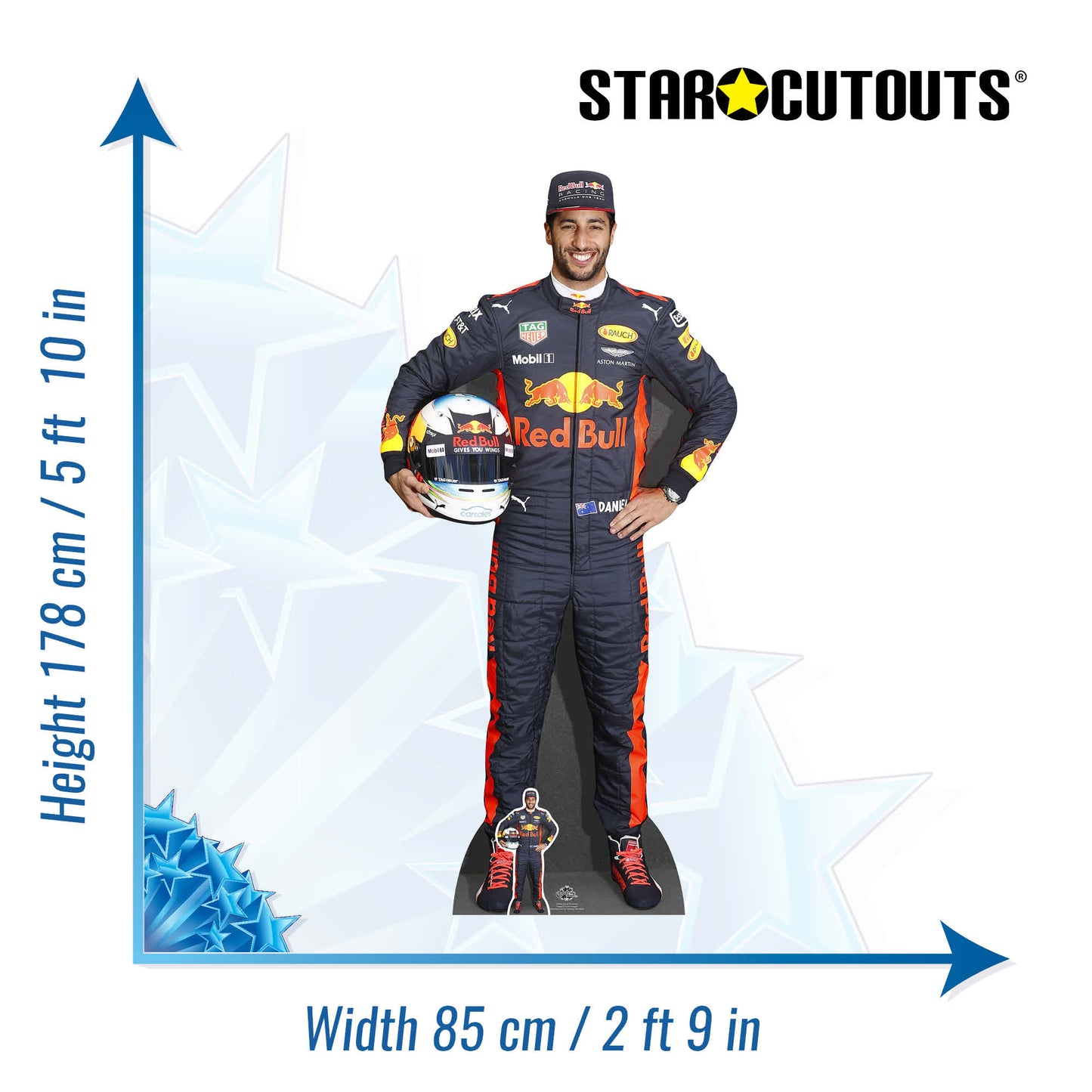 CS664 Daniel Ricciardo Height 178cm Lifesize Cardboard Cut Out With Mini