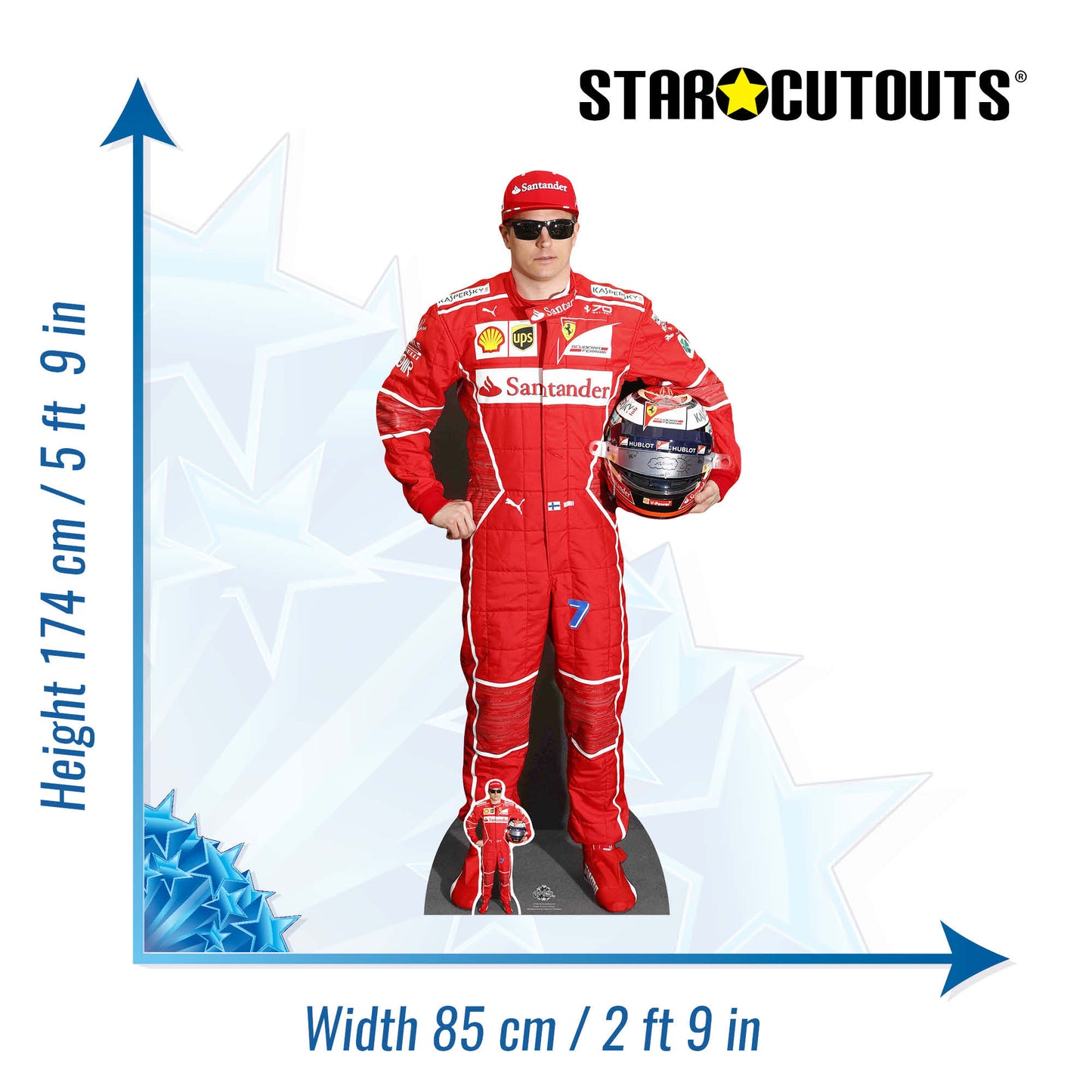 CS665 Kimi Räikkönen Height 174cm Lifesize Cardboard Cut Out With Mini