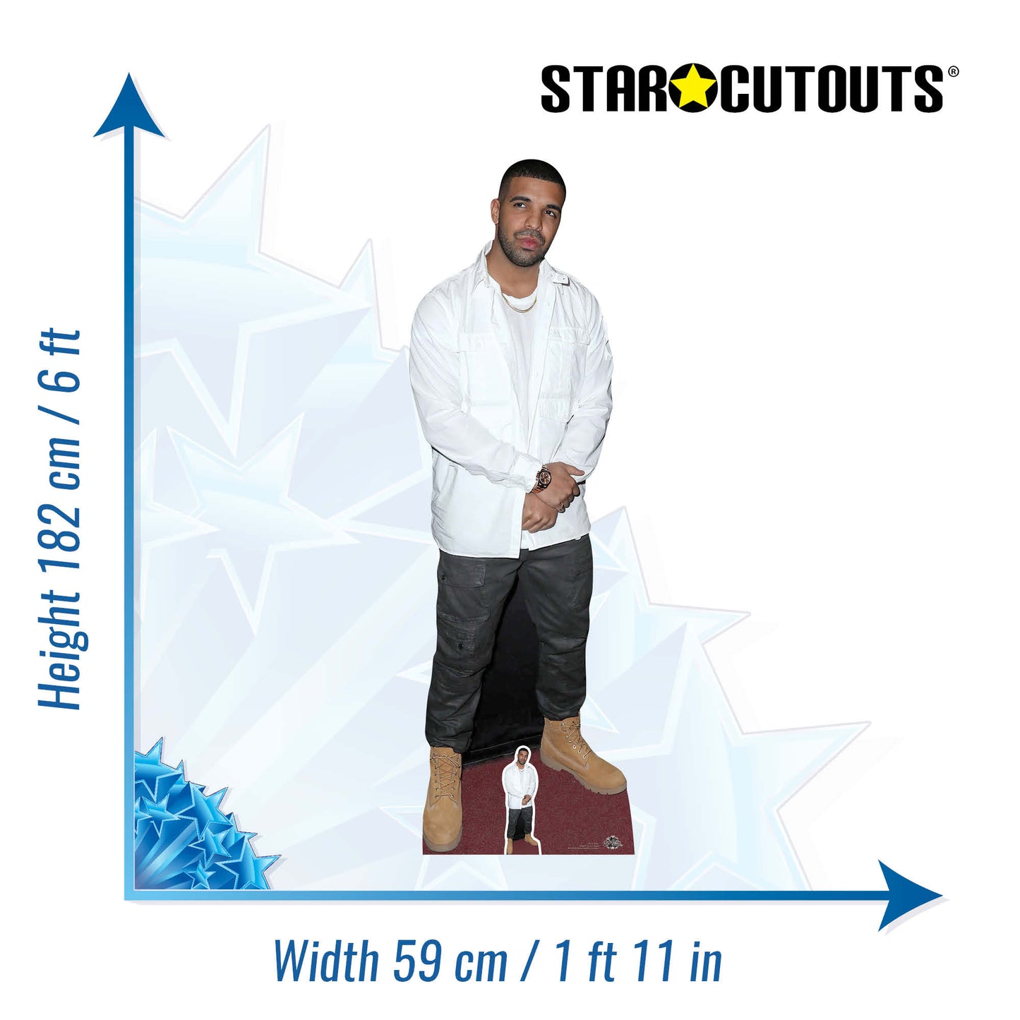 CS671 Drake Height 182cm Lifesize Cardboard Cut Out With Mini