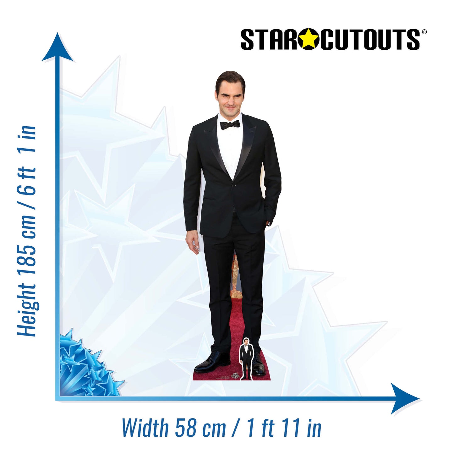 CS674 Roger Federer Height 185cm Lifesize Cardboard Cut Out With Mini