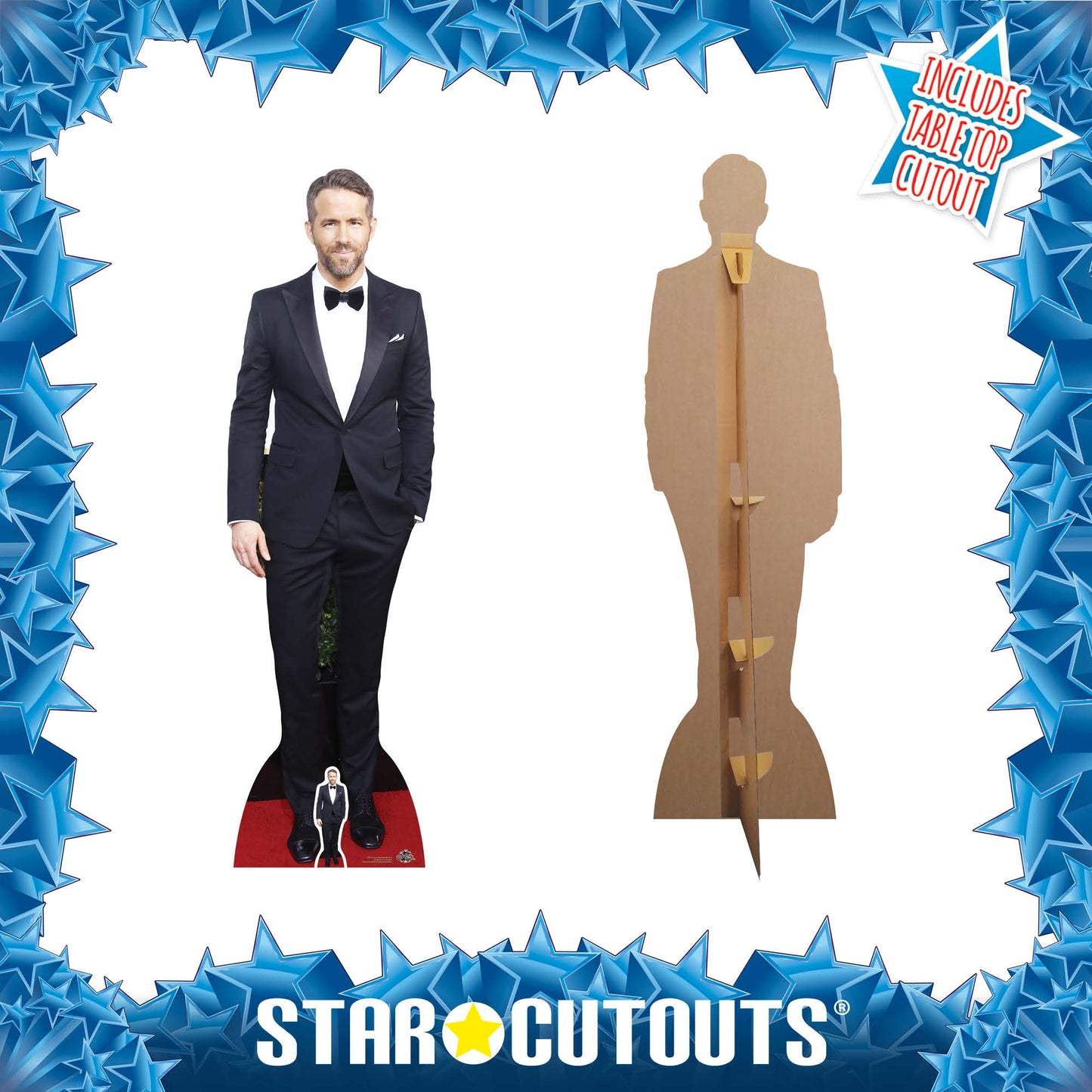 CS675 Ryan Reynolds Black and White Suit (Bowtie) Height 188cm – Star  Cutouts
