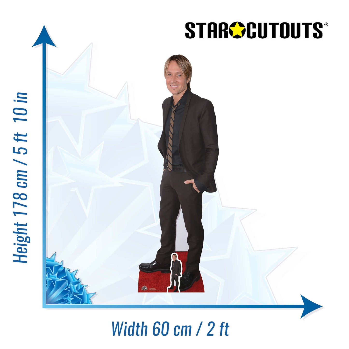 CS688 Keith Urban Red Carpet Height 178cm Lifesize Cardboard Cut Out With Mini