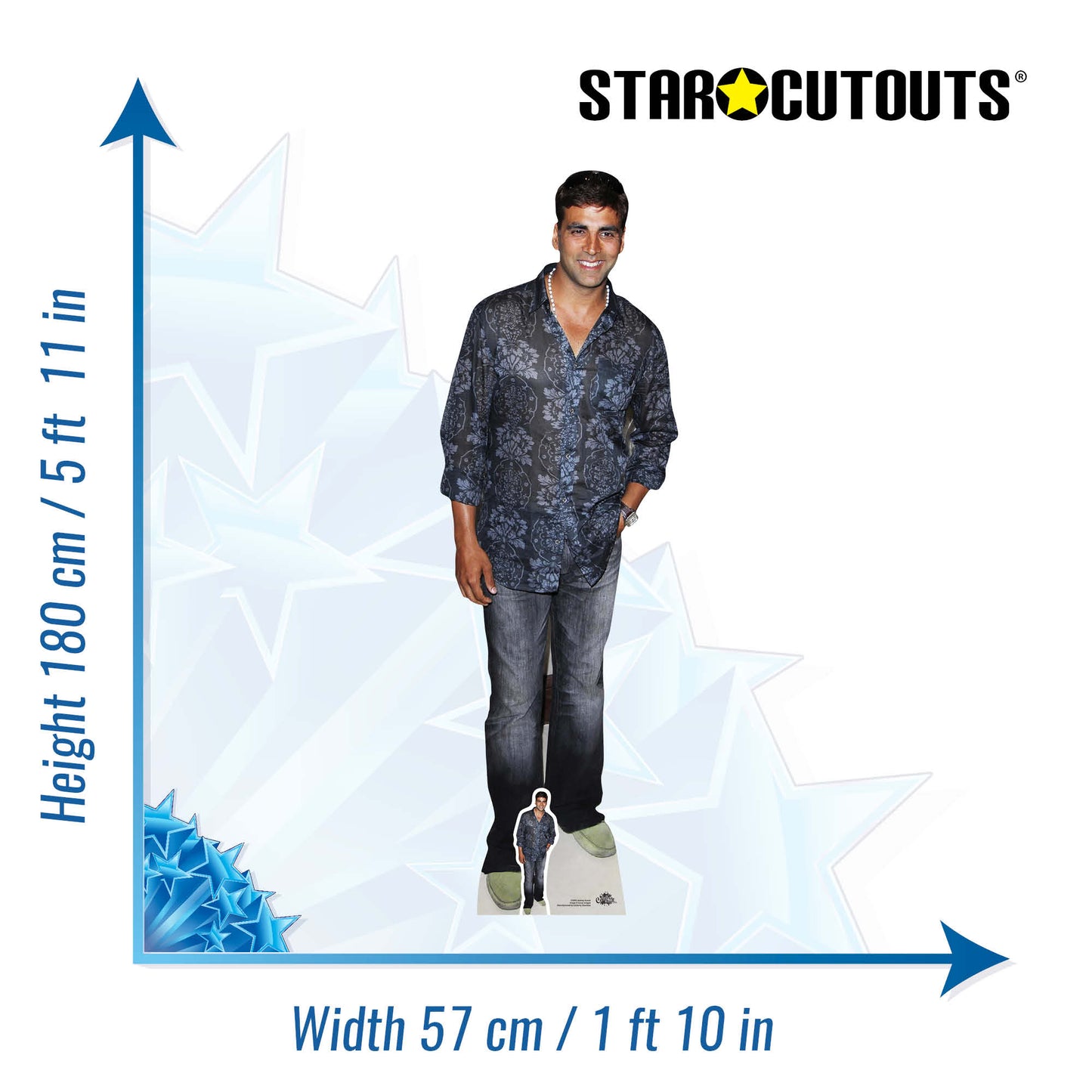 CS693 Akshay Kumar Height 180cm Lifesize Cardboard Cut Out With Mini
