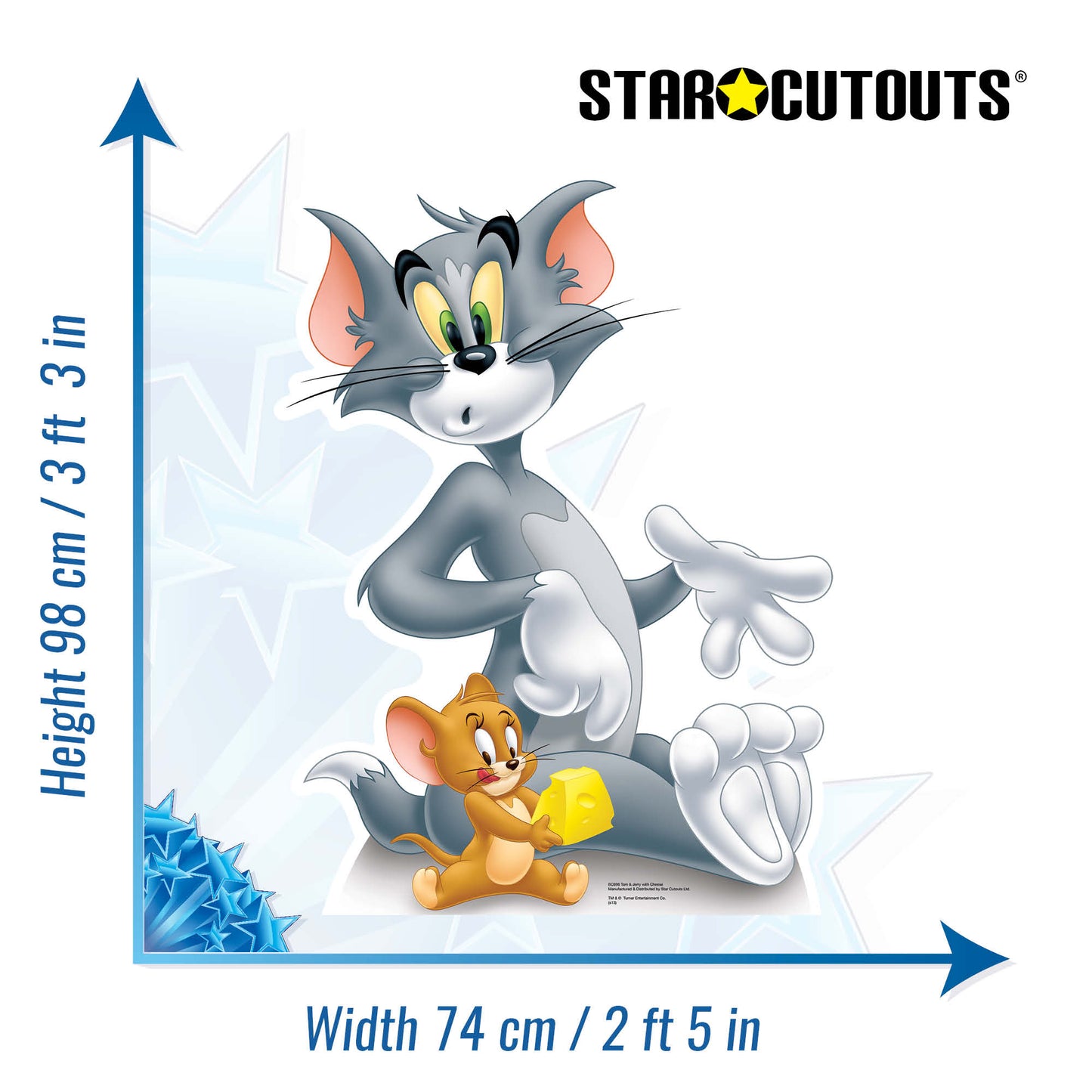 SC696 Tom and Jerry with Cheese Cardboard Cut Out Height 98cm