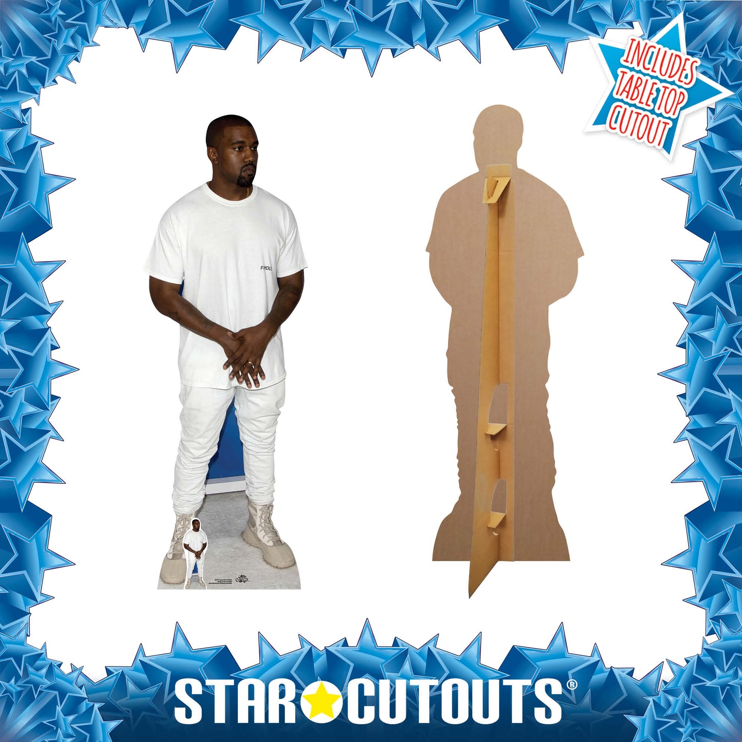 CS701 Kanye West (T-shirt) Height 166cm Lifesize Cardboard Cut Out With Mini