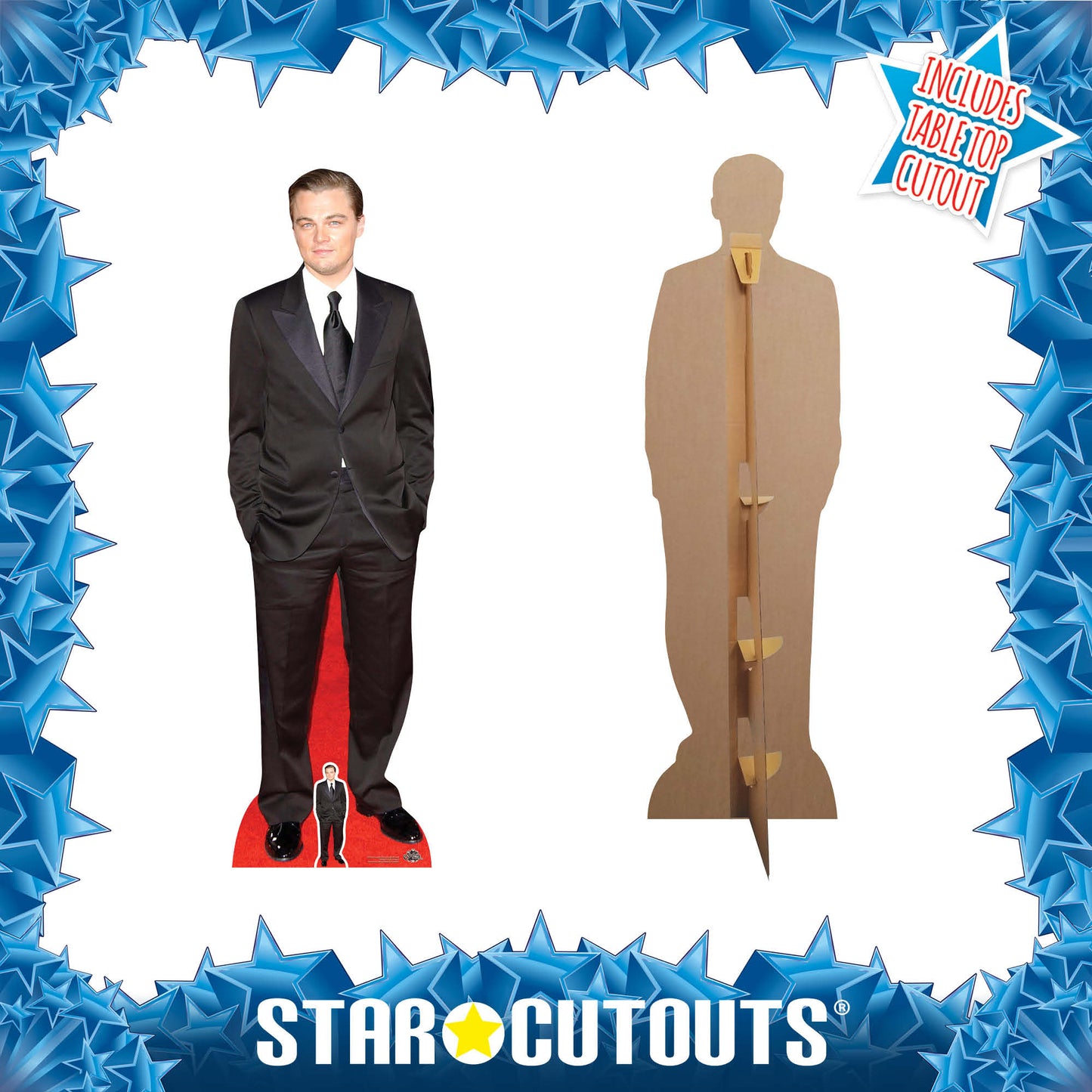 CS705 Leonardo DiCaprio (Black Suit) Height 183cm Lifesize Cardboard Cut Out With Mini