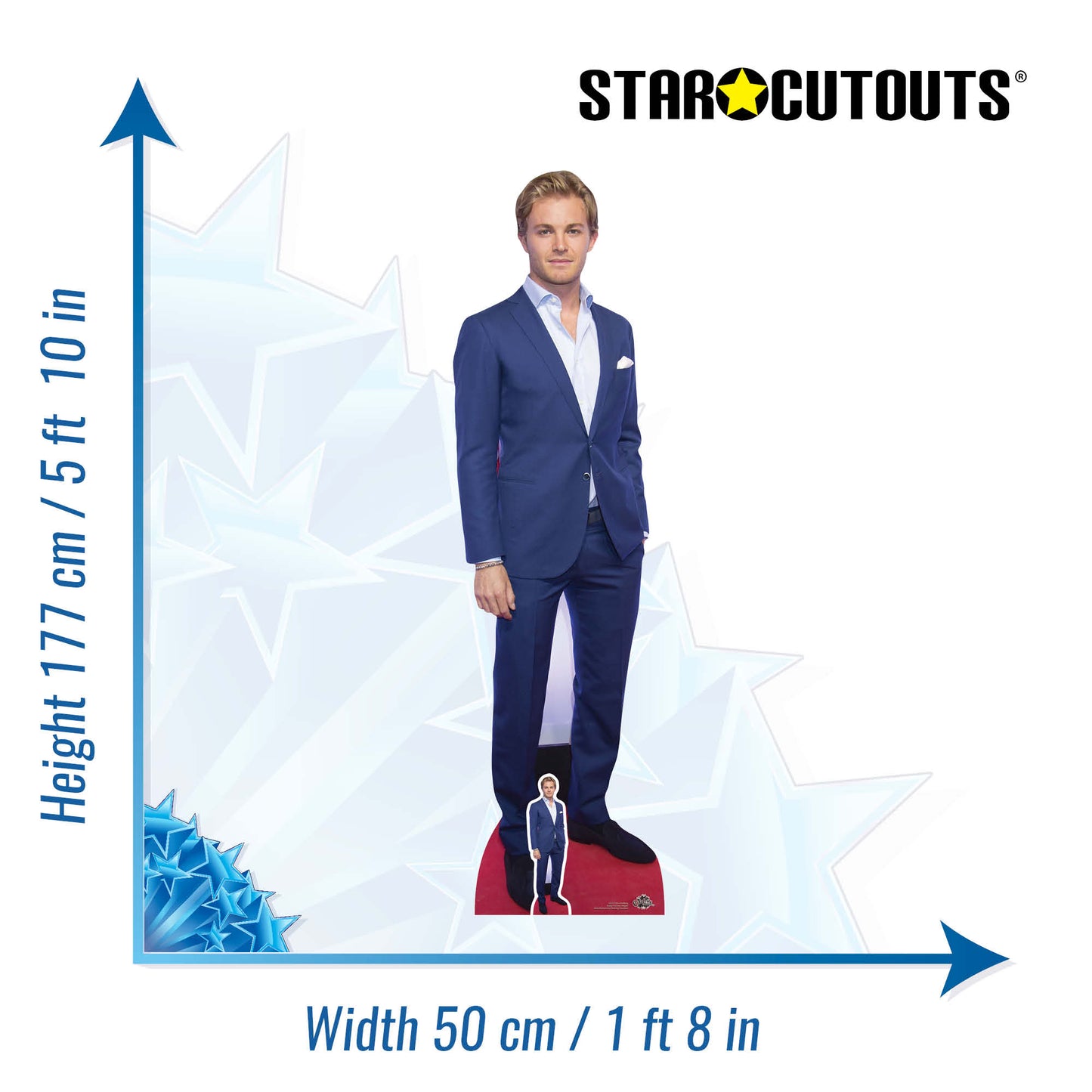 CS711 Nico Rosberg RED CARPET Height 177cm Lifesize Cardboard Cut Out With Mini