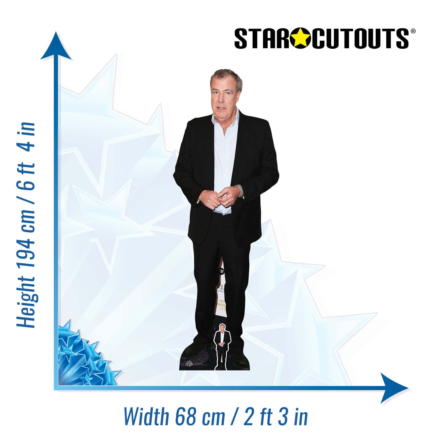 CS712 Jeremy Clarkson Height 194cm Lifesize Cardboard Cut Out With Mini