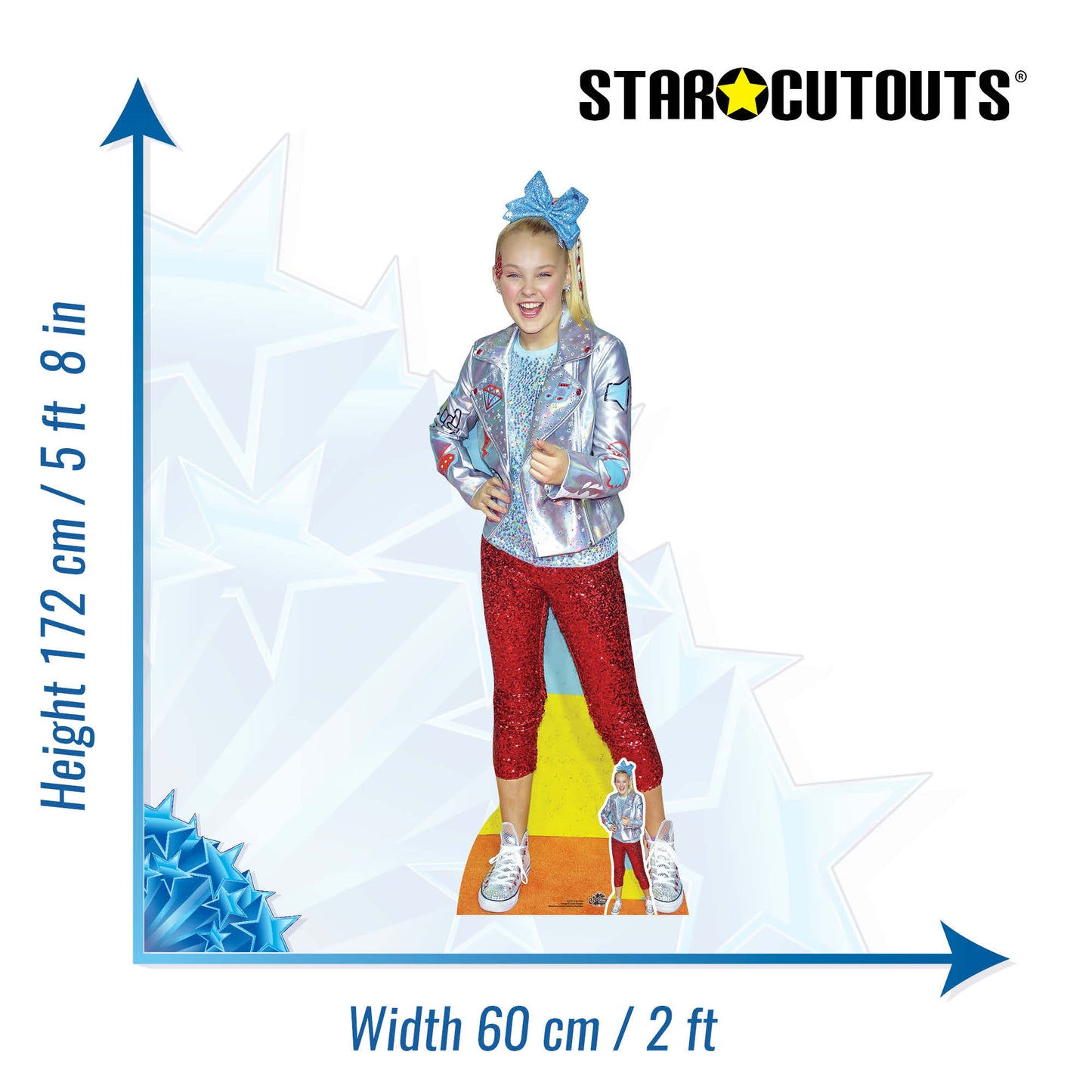 CS717 Jojo Siwa Height 172cm Lifesize Cardboard Cut Out With Mini