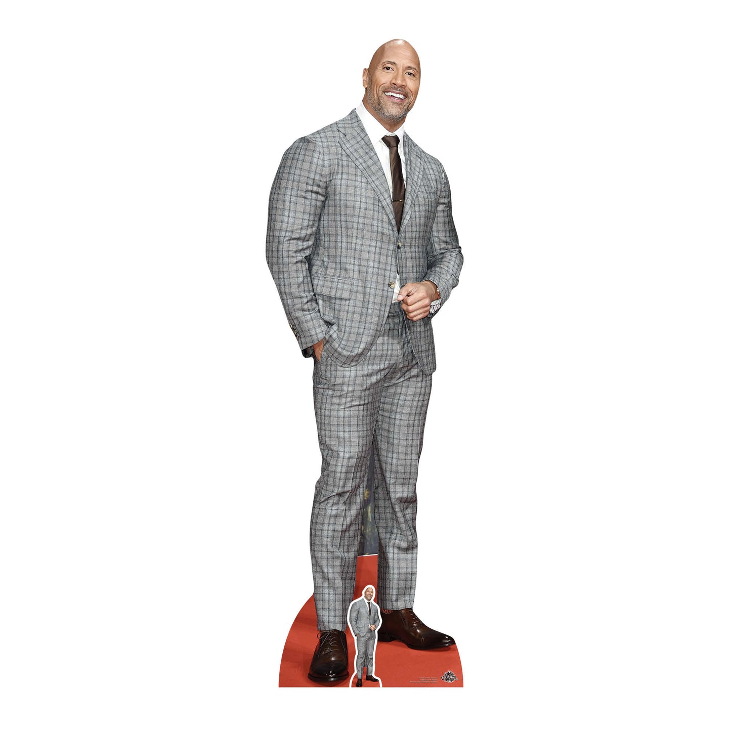 CS727 Dwayne Johnson Checked Suit Height 194cm Lifesize Cardboard Cut Out With Mini