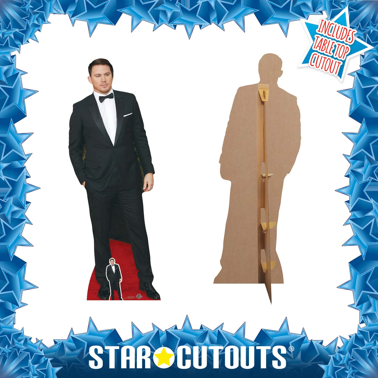 CS728 Channing Tatum Blacksuit and Bowtie Height 185cm Lifesize Cardboard Cut Out With Mini