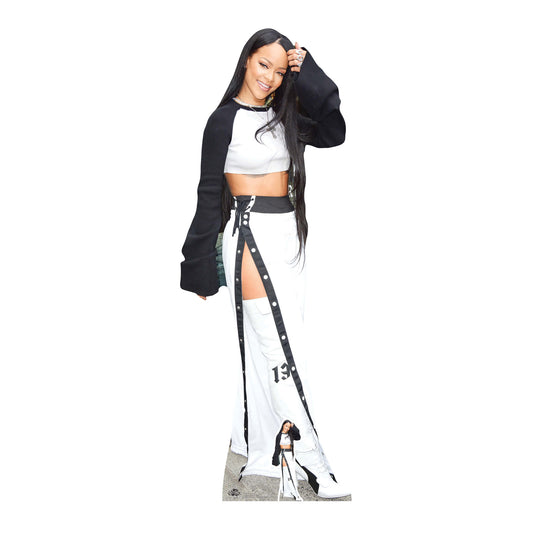 CS730 Rihanna Black and White Height 174cm Lifesize Cardboard Cut Out With Mini