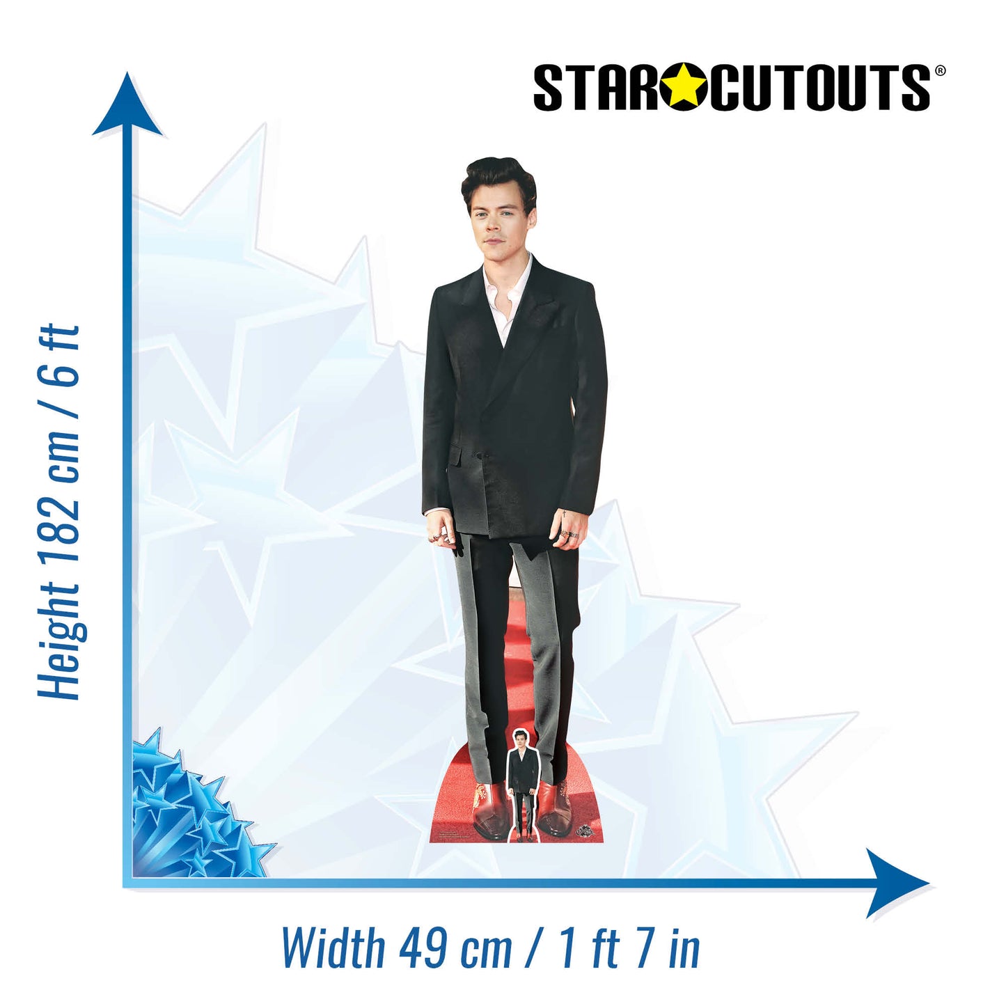 CS734 Harry Styles Red Shoes Height 182cm Lifesize Cardboard Cut Out With Mini