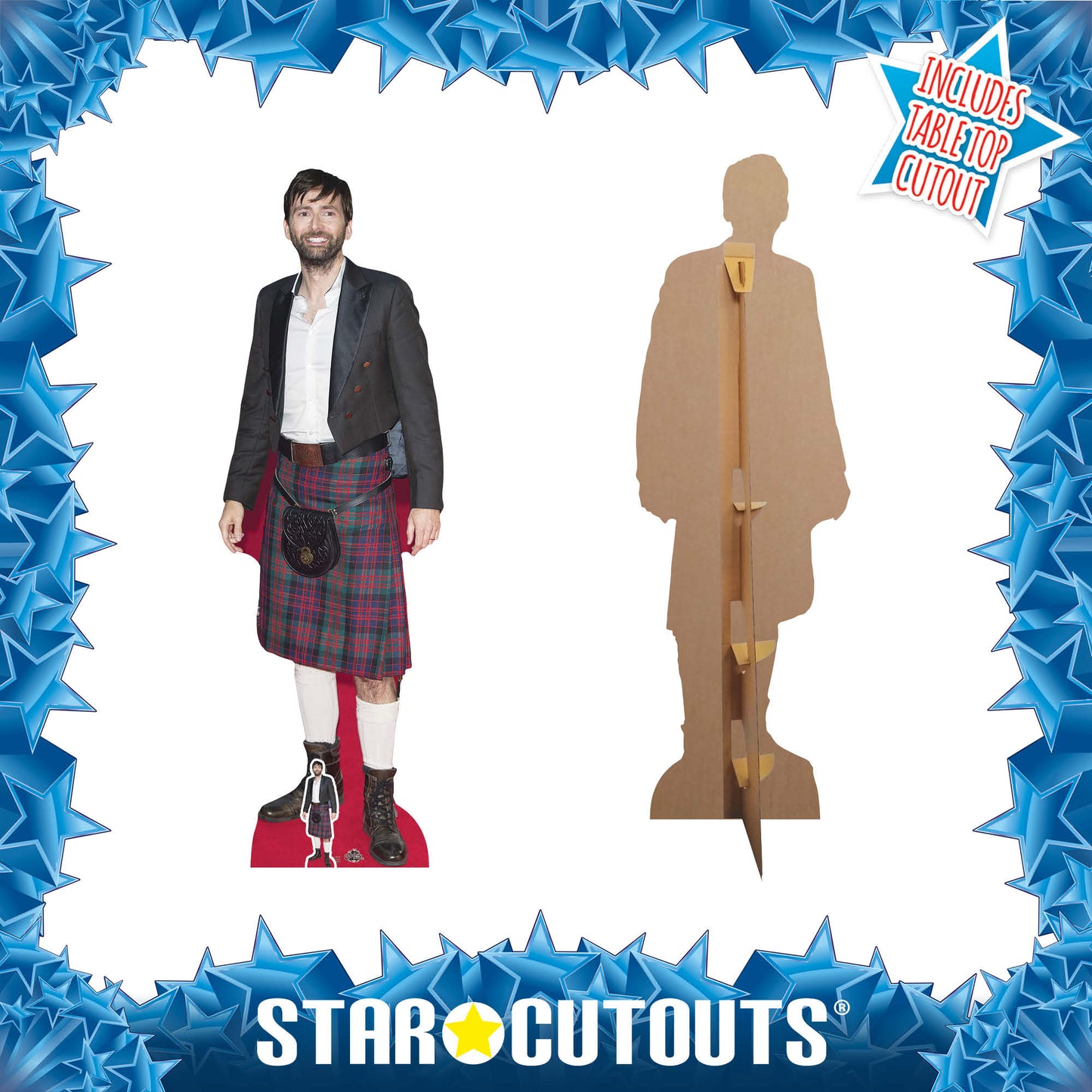 CS739 David Tennant – Kilt Height 183cm Lifesize Cardboard Cut Out With Mini