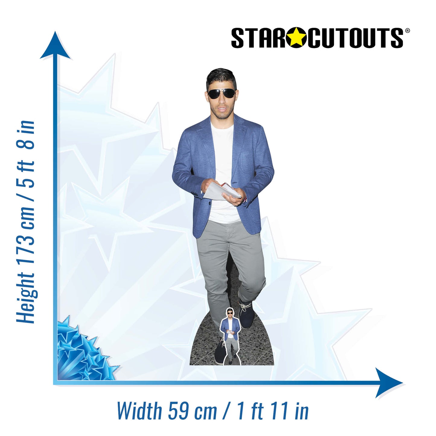 CS741 Sergio Agüero Height 173cm Lifesize Cardboard Cut Out With Mini