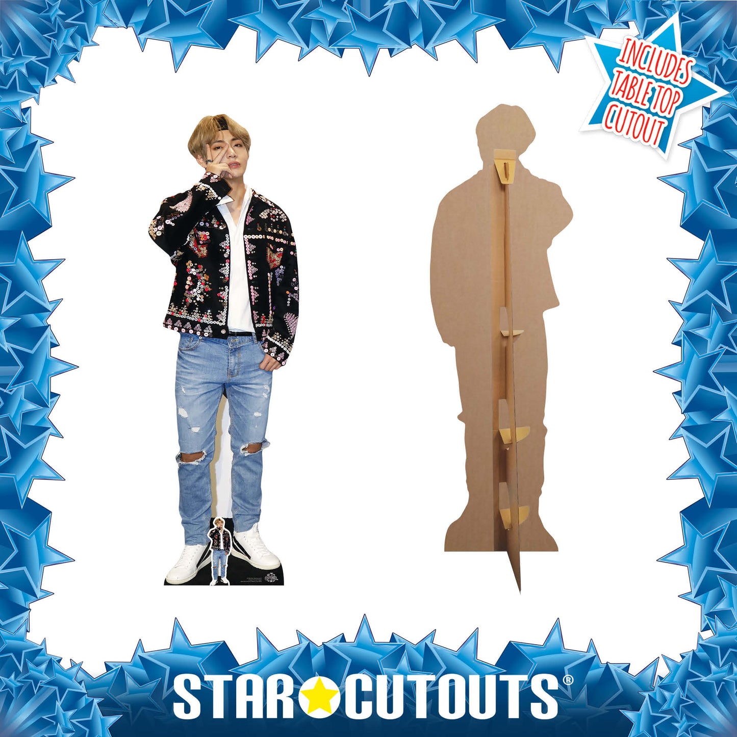 CS746 Kim Taehyung (V) BTS BANGTAN BOYS Headband Height 180cm Lifesize Cardboard Cut Out With Mini