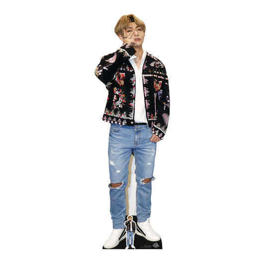 CS746 Kim Taehyung (V) BTS BANGTAN BOYS Headband Height 180cm Lifesize Cardboard Cut Out With Mini