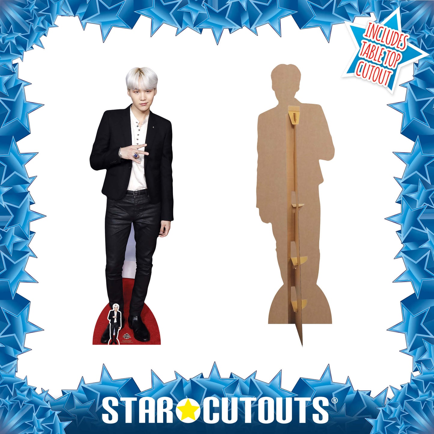 CS747 Min Yoon-gi (Suga) BTS BANGTAN BOYS Height 177cm Lifesize Cardboard Cut Out With Mini