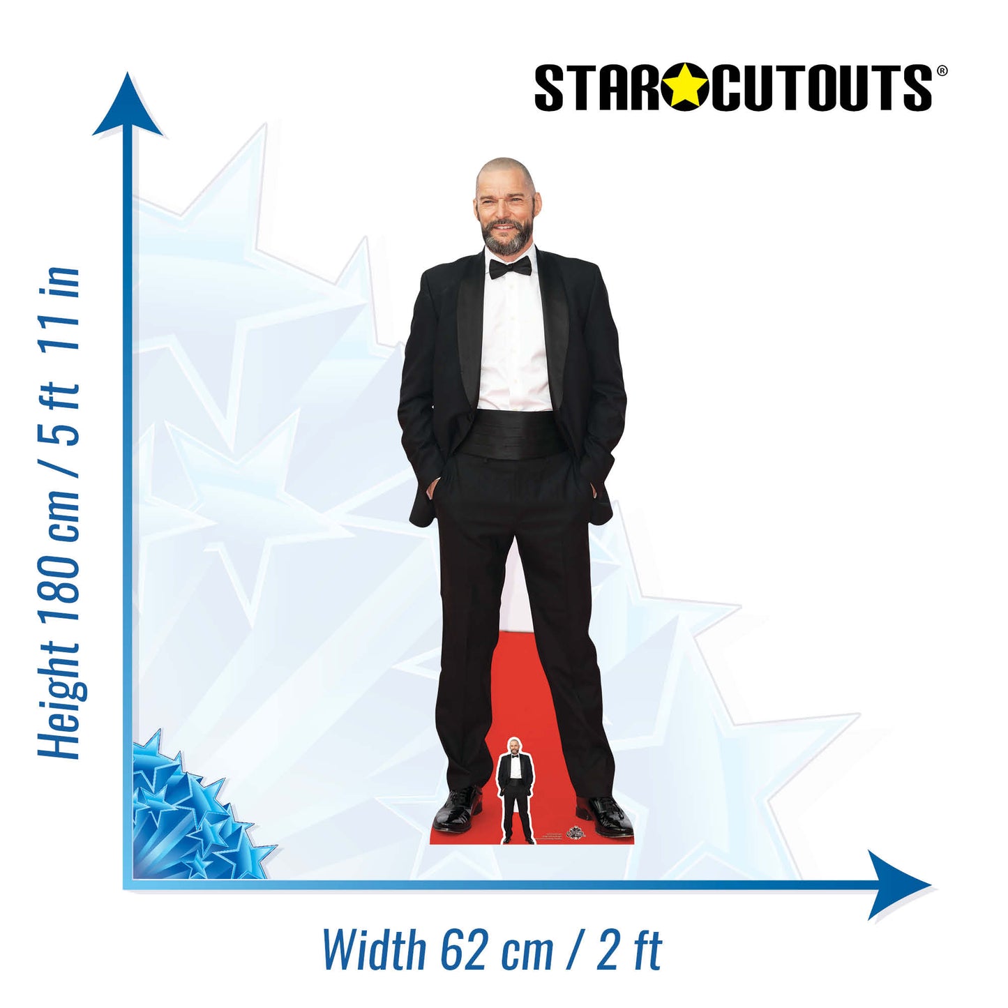 CS753 Fred Sirieix Maitre De First Dates Height 180cm Lifesize Cardboard Cut Out With Mini