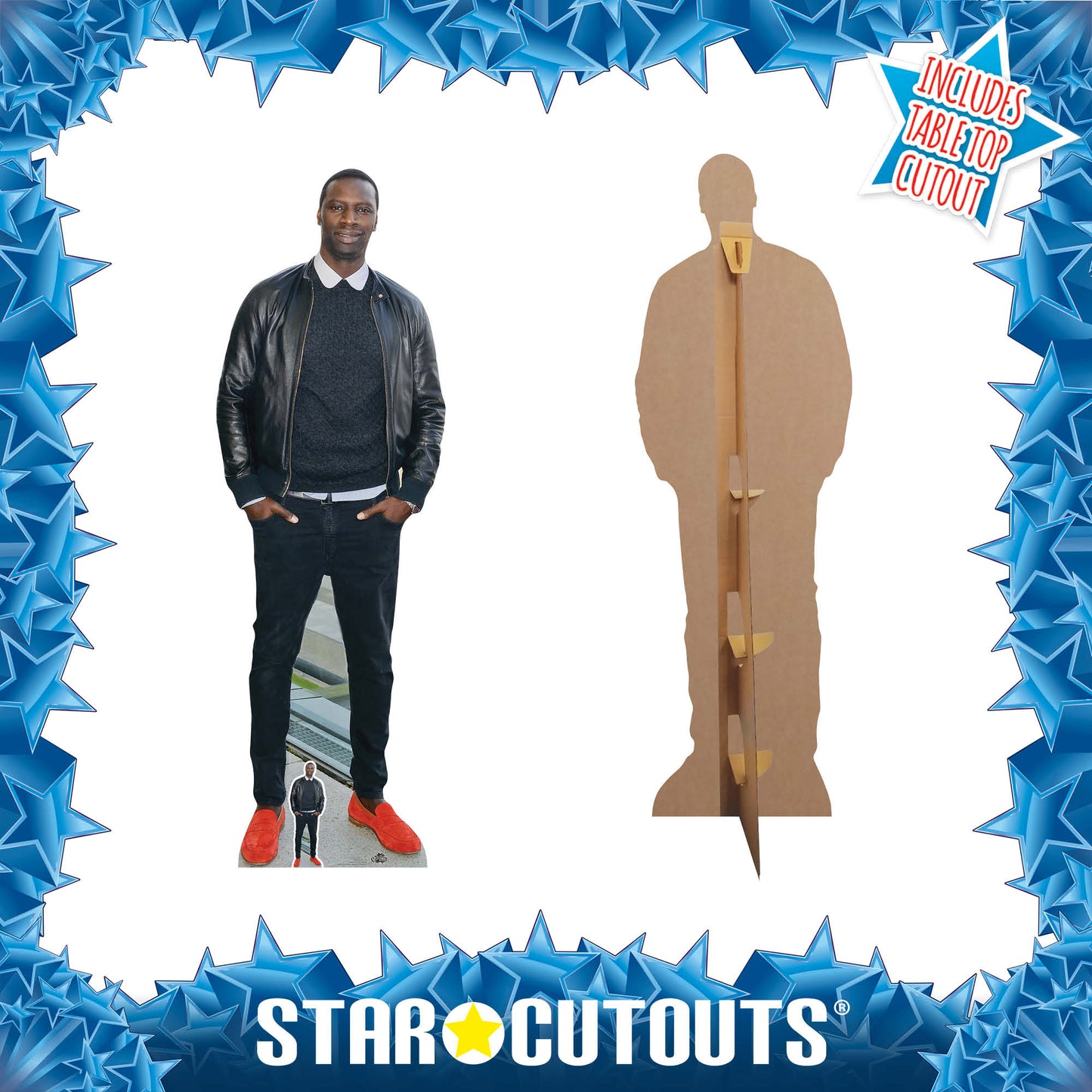 CS762 Omar Sy Height 193cm Lifesize Cardboard Cut Out With Mini