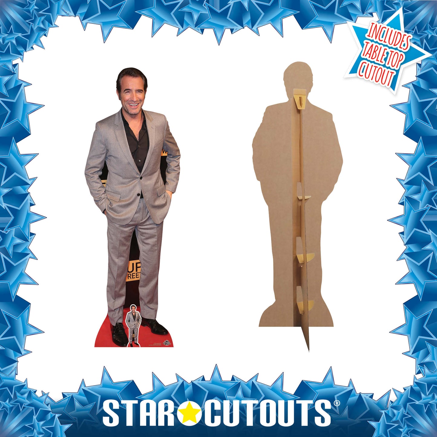 CS763 Jean Dujardin Height 182cm Lifesize Cardboard Cut Out With Mini